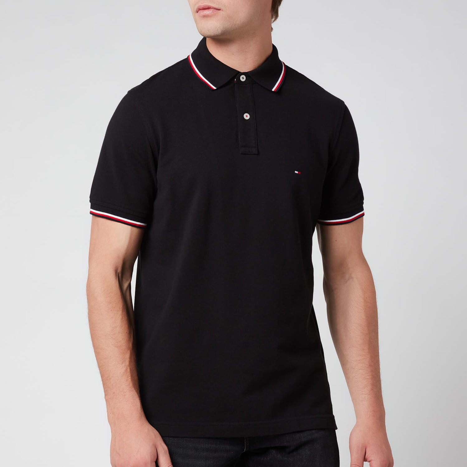 Tommy Hilfiger Men's Core Tommy Tipped Polo Shirt - Black