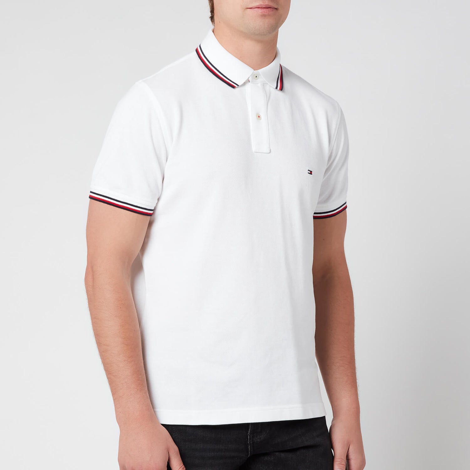 Tommy Hilfiger Men's Core Tommy Tipped Polo Shirt - White