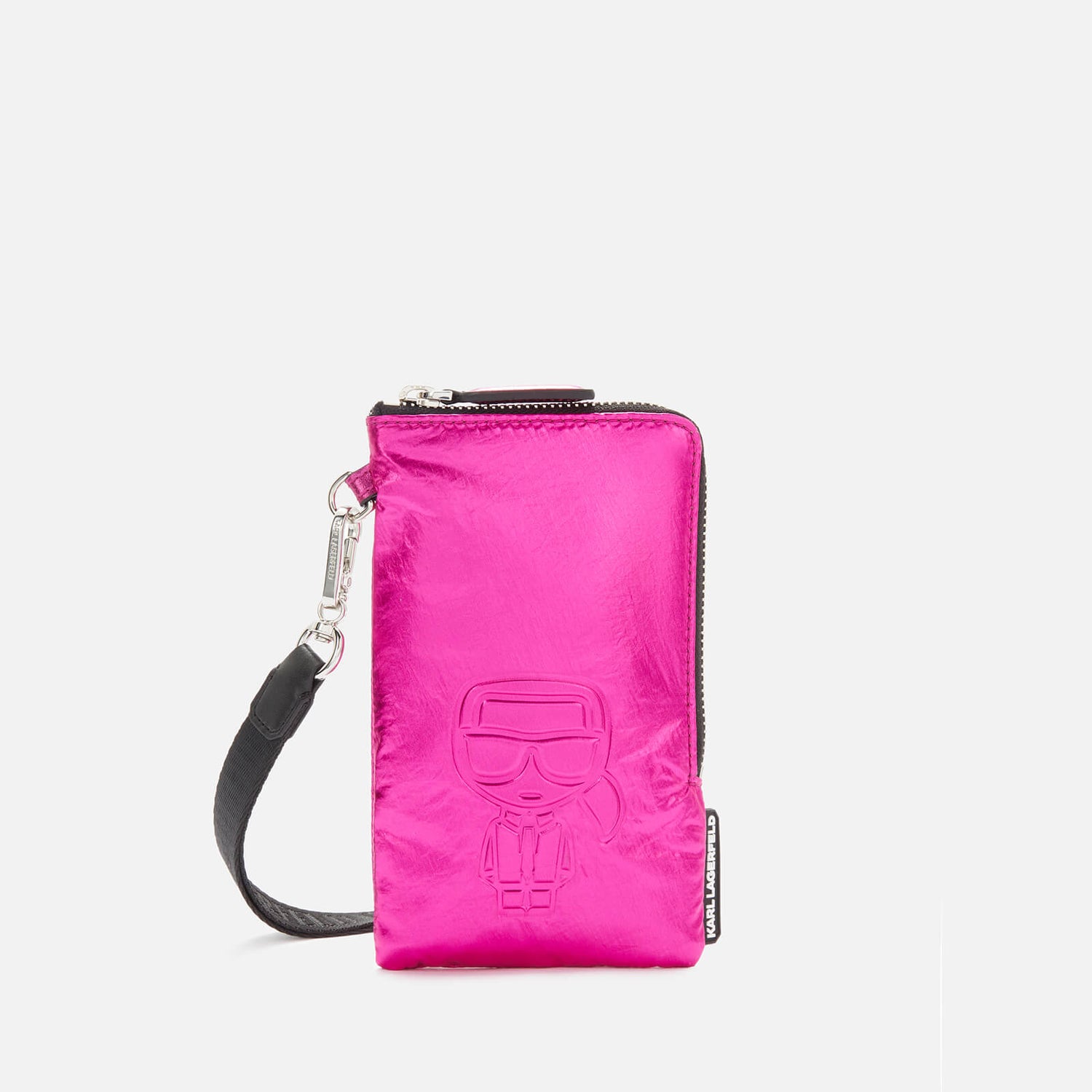 KARL LAGERFELD Women's K/Ikonik Nylon Pouch - Metallic Pink