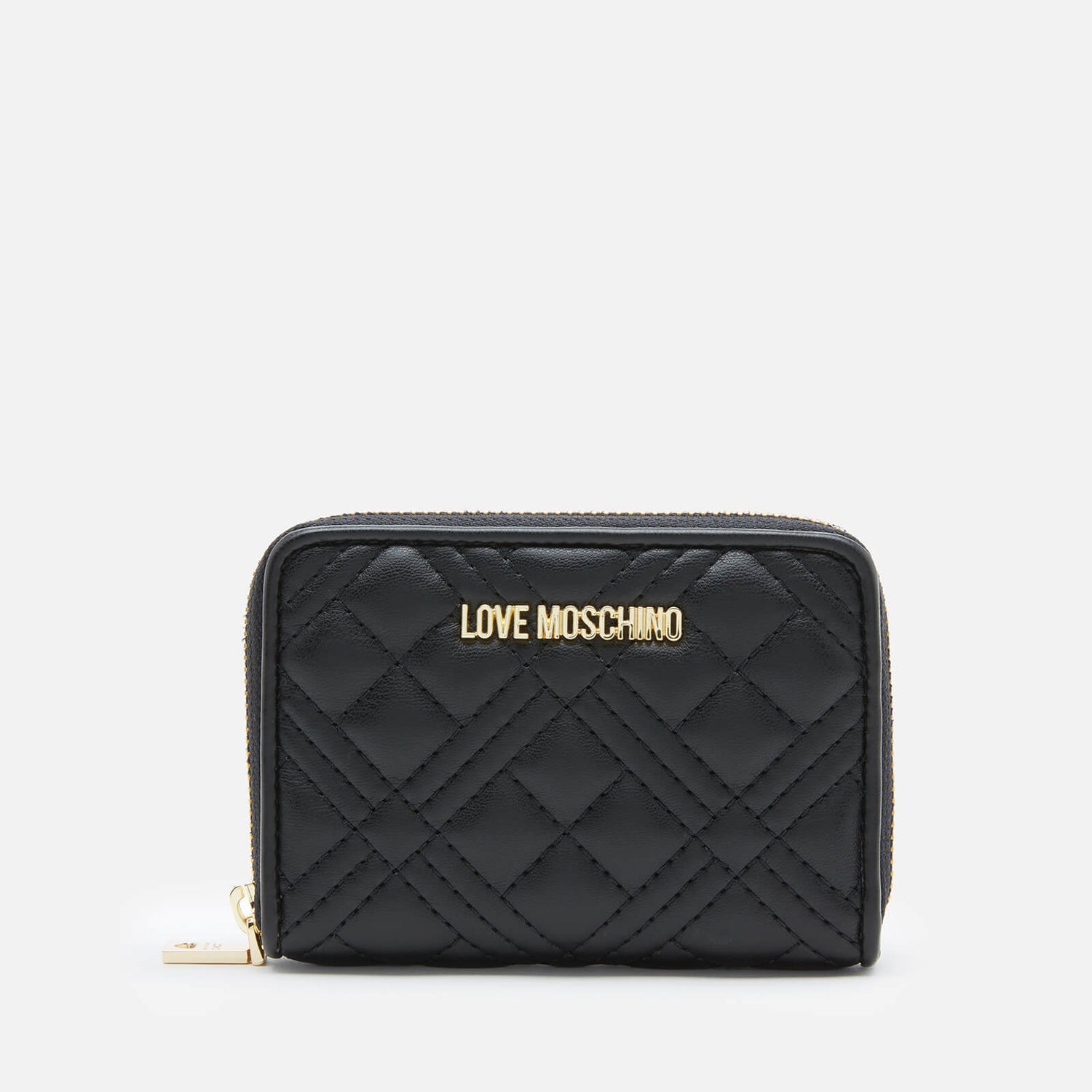 Love Moschino Women's Quilted Small Zip Around Wallet - Black