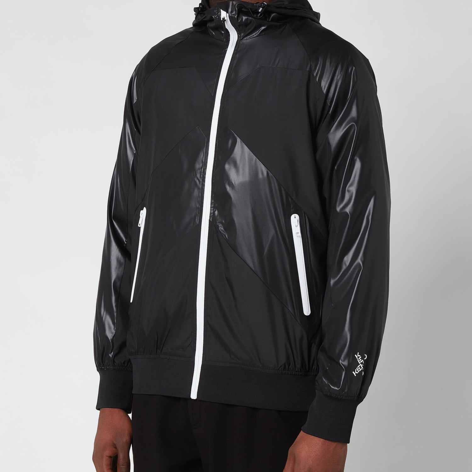 KENZO Men's Sport Zip Through Hooded Windbreaker - Black - S