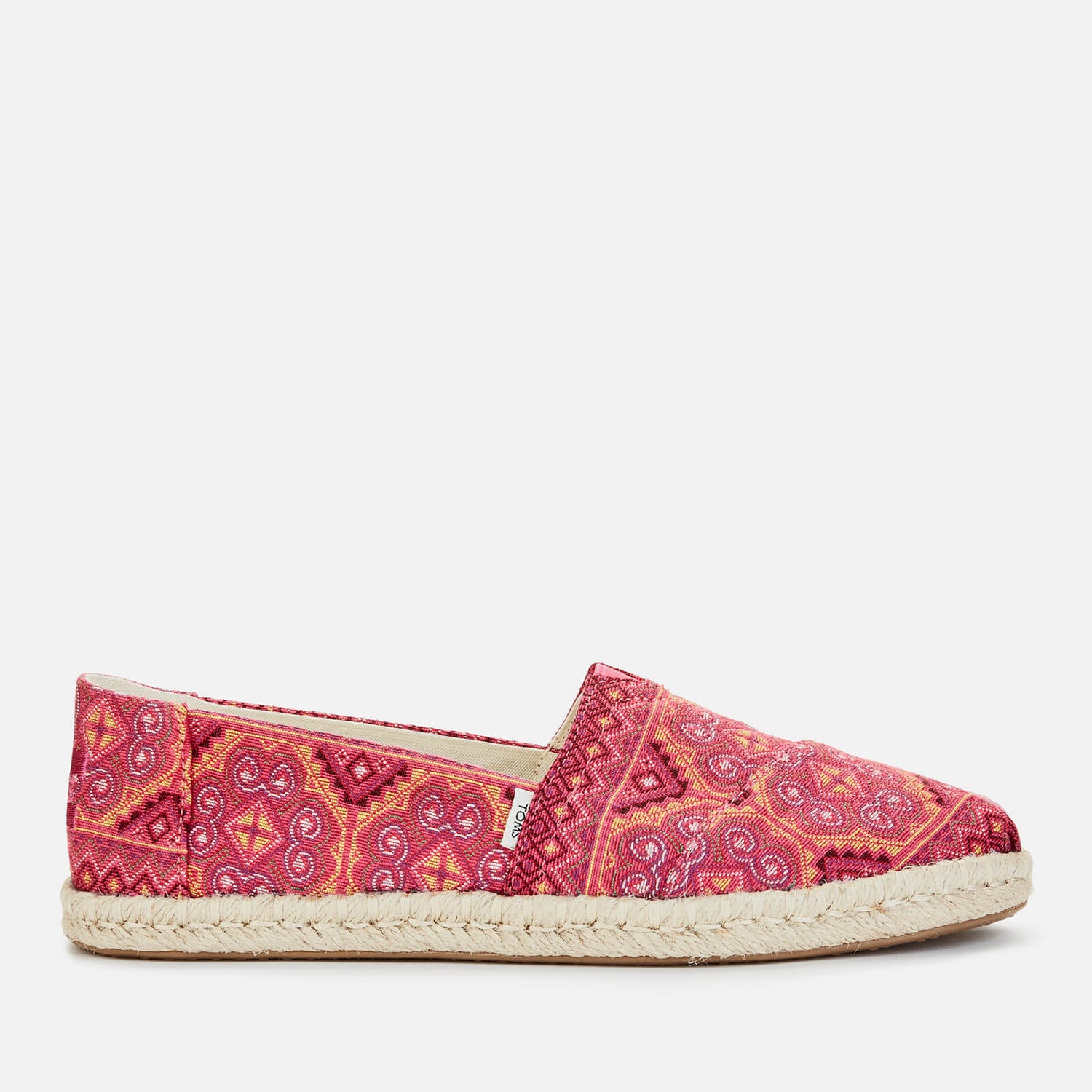 TOMS Women's Rope Espadrilles - Pink Multi Floral Woven | FREE UK Delivery | Allsole