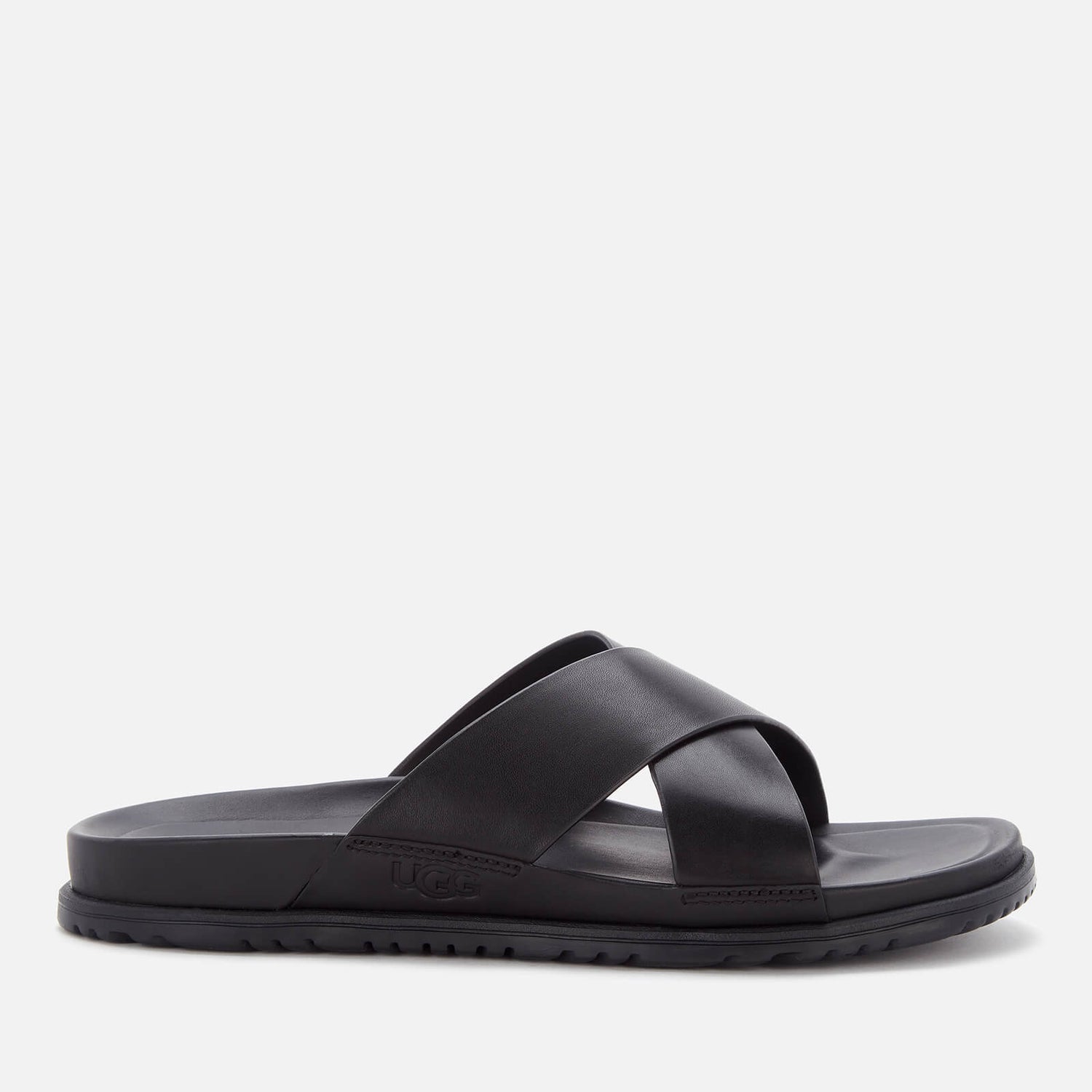 UGG Men's Wainscott Leather Slide Sandals - Black