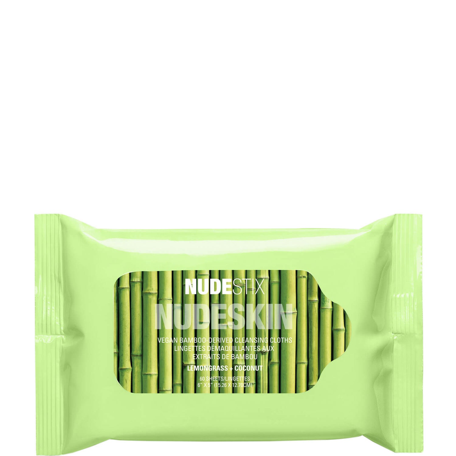 NUDESTIX Nudeskin Vegan Bamboo salvietti detergenti (Confezione da 60)