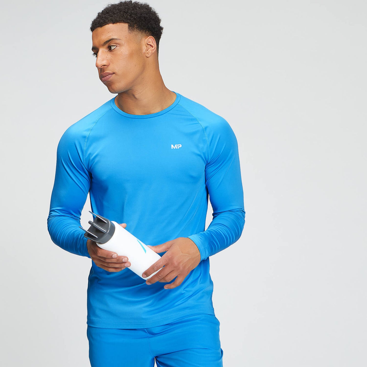 MP Men's Tempo Graphic Long Sleeve Top - Bright Blue - S