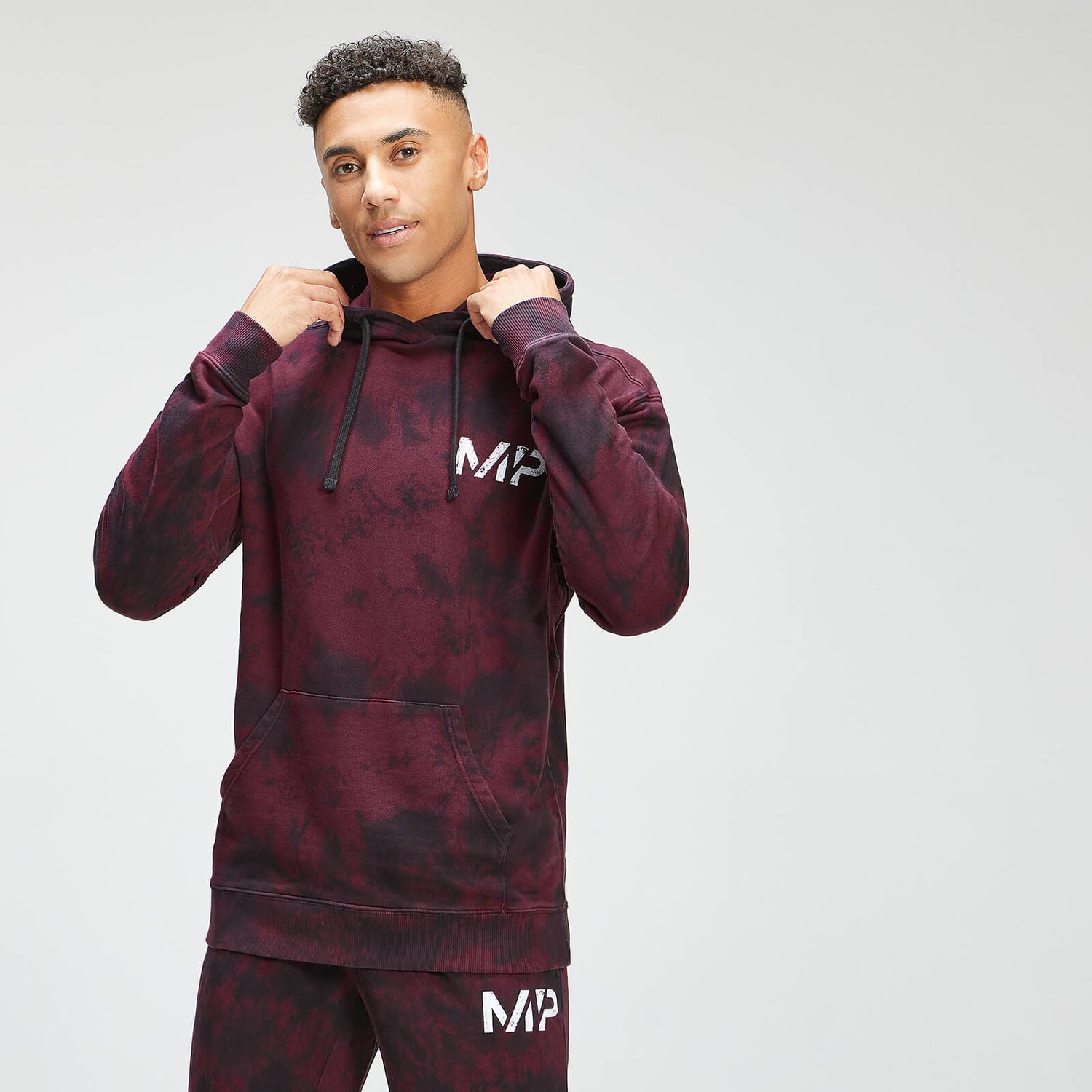 MP Men's Adapt Tie Dye Hoodie - Black/Merlot - XS