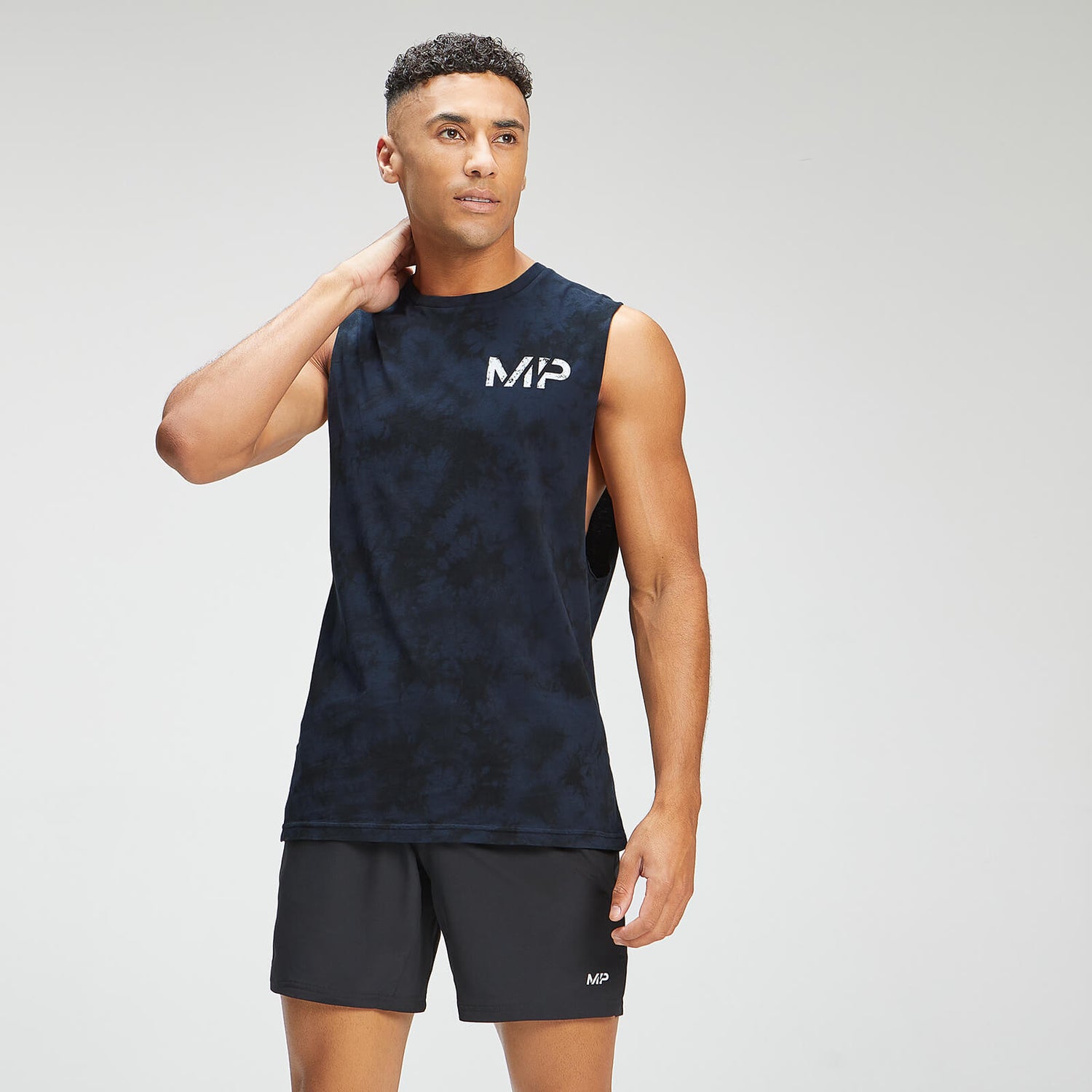 Camiseta de tirantes tie dye Adapt para hombre de MP - Azul oscuro/Negro - XXXL