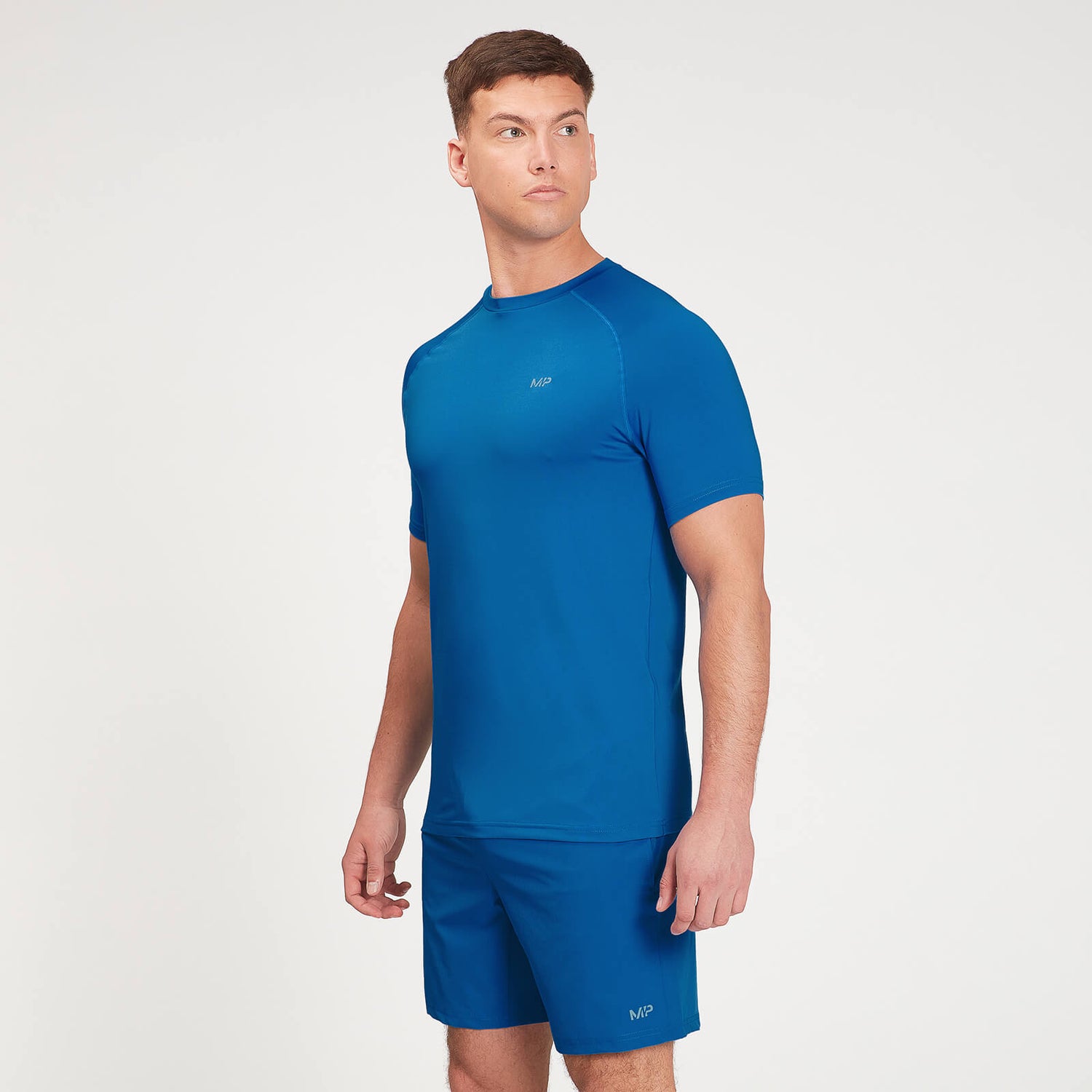 MP Vyriški marškinėliai trumpomis rankovėmis su grafine bėgimo simbolika - True Blue - XXS