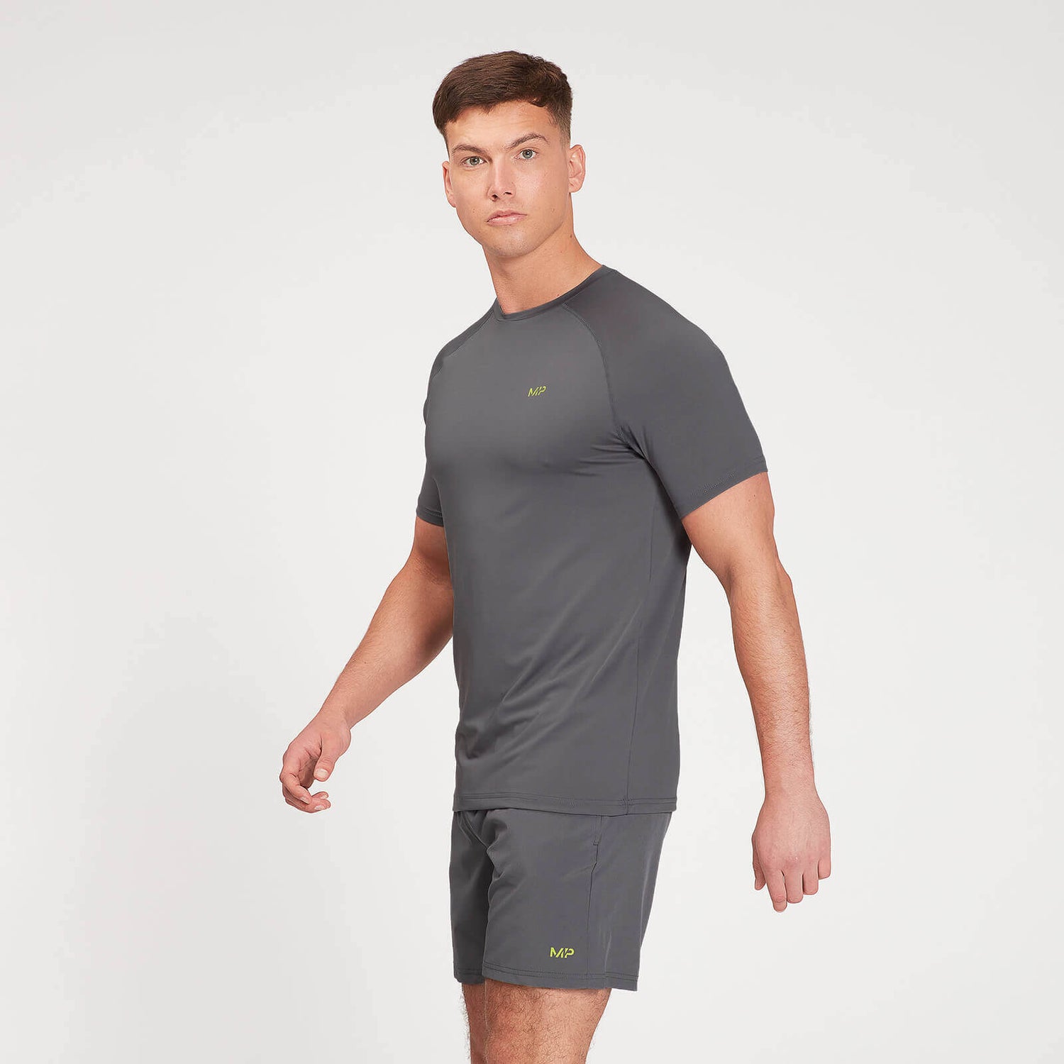MP Short Sleeve T-shirt til mænd med grafisk løb - Carbon - XXS