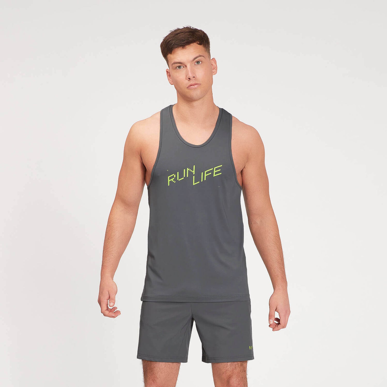 MP Herren Grafik-Lauftank-Top — Carbon - M