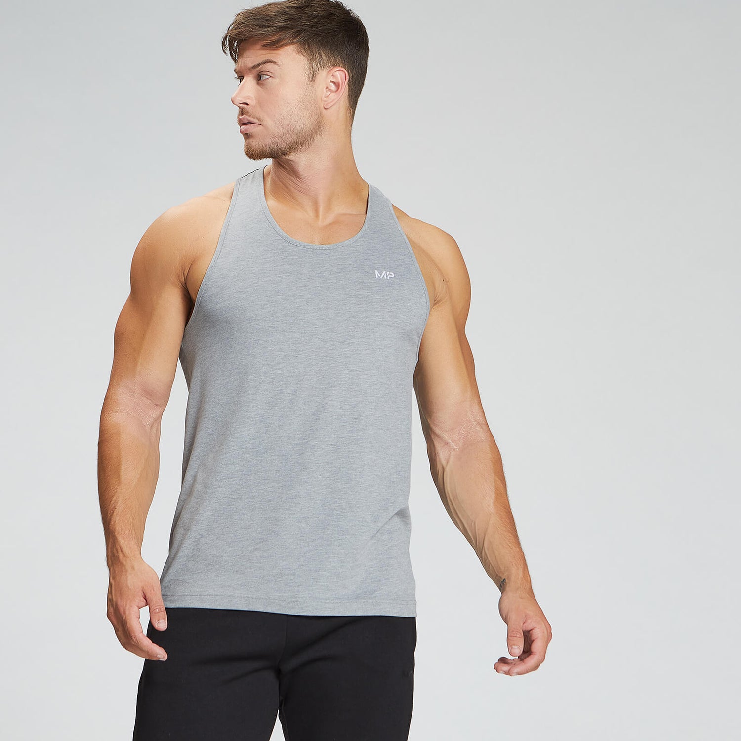 MP Men's Rest Day Stringer Vest - Classic Grey Marl - S