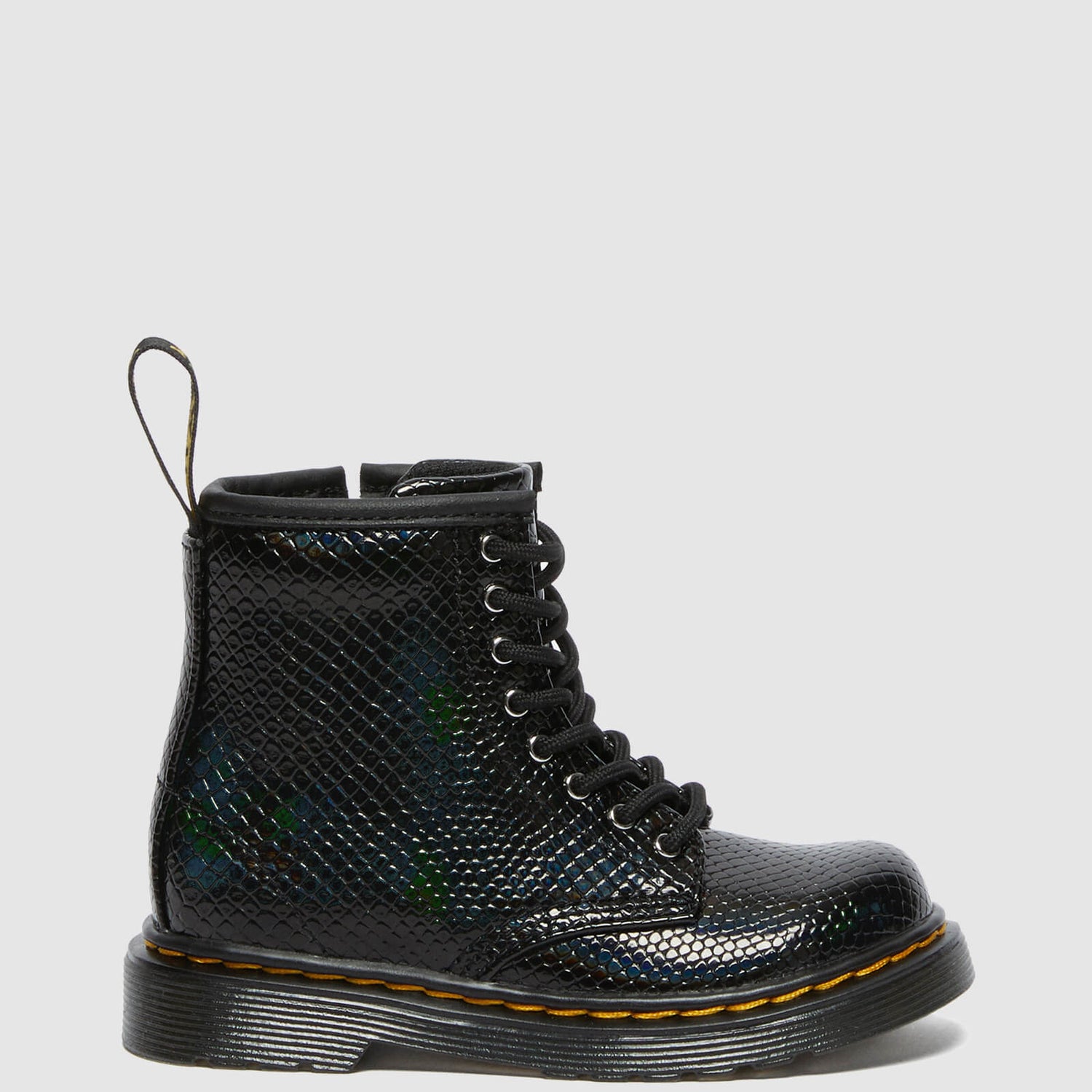 Dr. Martens Toddlers' 1460 Patent Lamper Lace Up Boots - Black Reptile Emboss