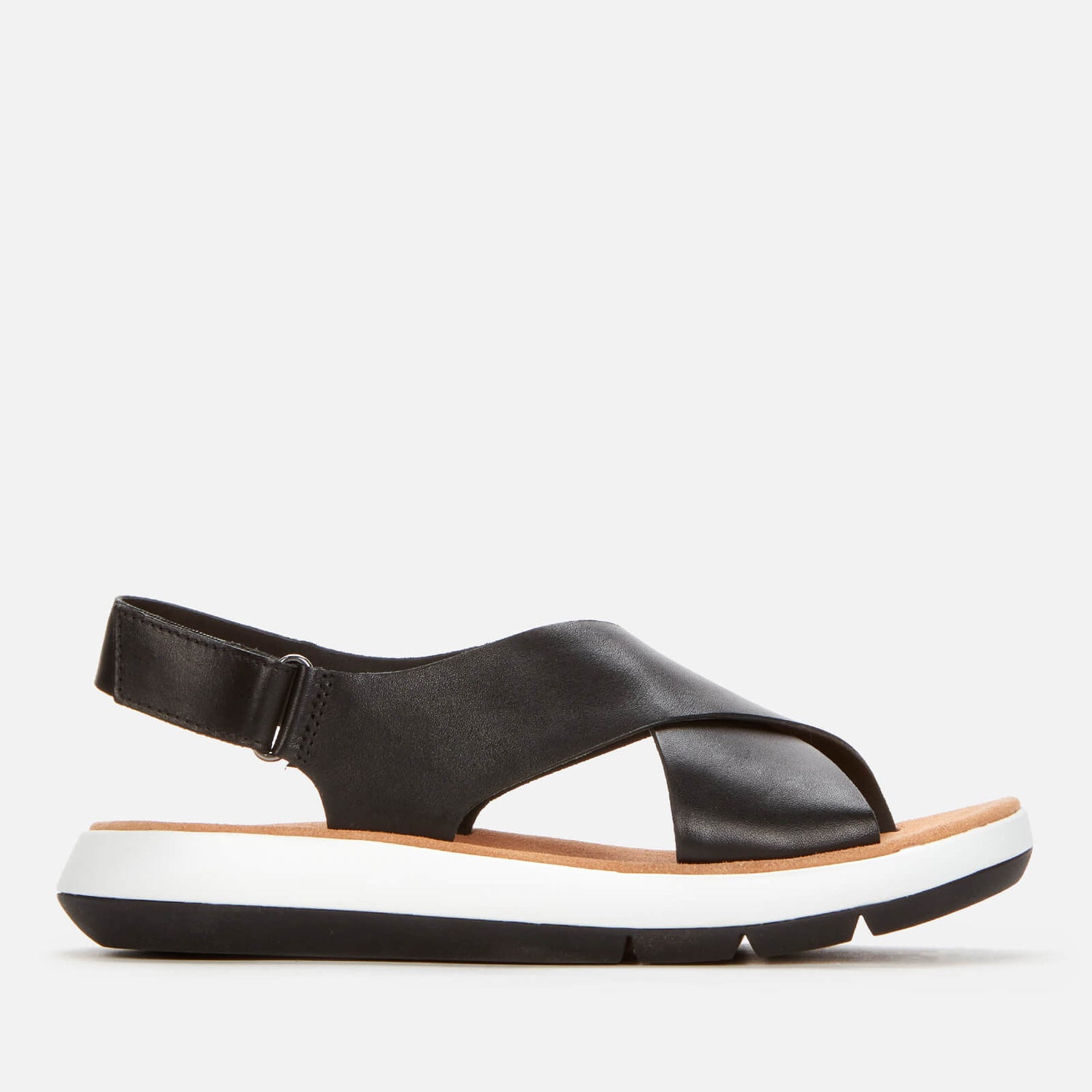 Clarks Women's Jemsa Cross Leather Sandals - Black