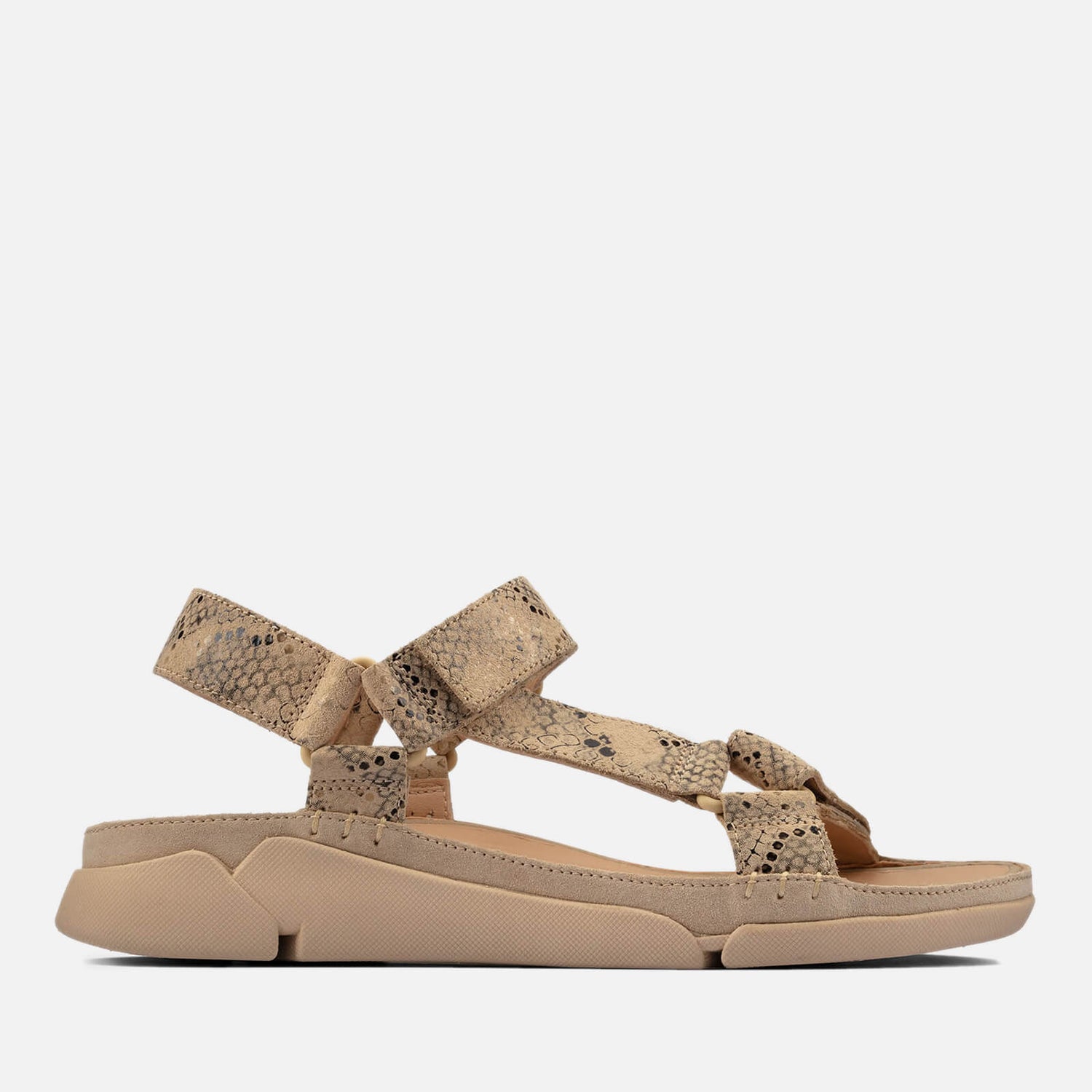 Clarks Women's Tri Sporty Sandals - Taupe Snake - UK 3