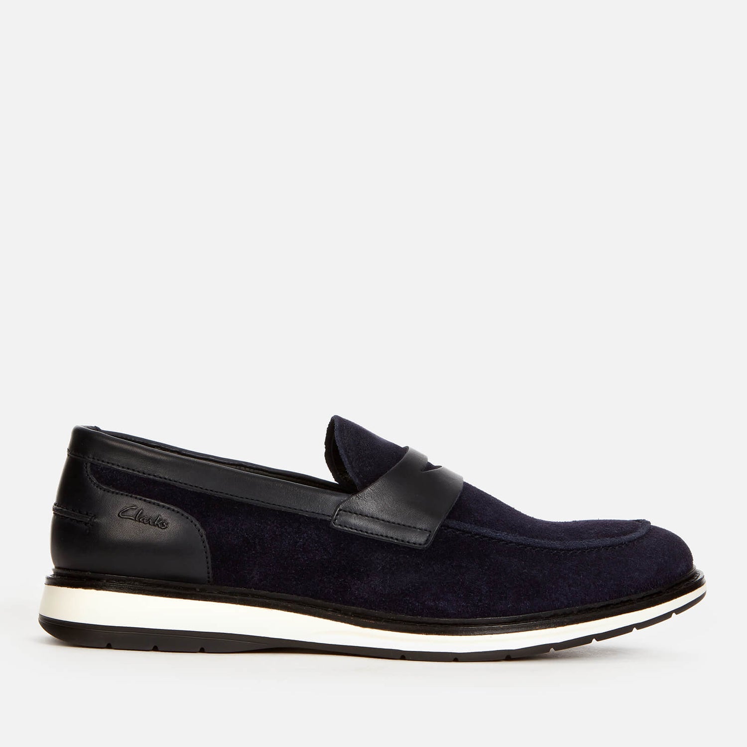 Clarks Men's Chantry Penny Suede Loafers - Navy