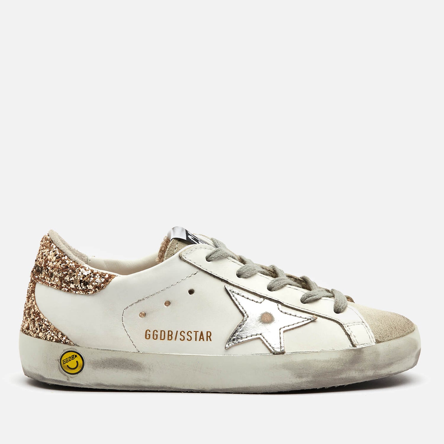 Golden Goose Kids' Super Star Leather Trainers - White/Ice/Silver/Gold - UK 11 Kids