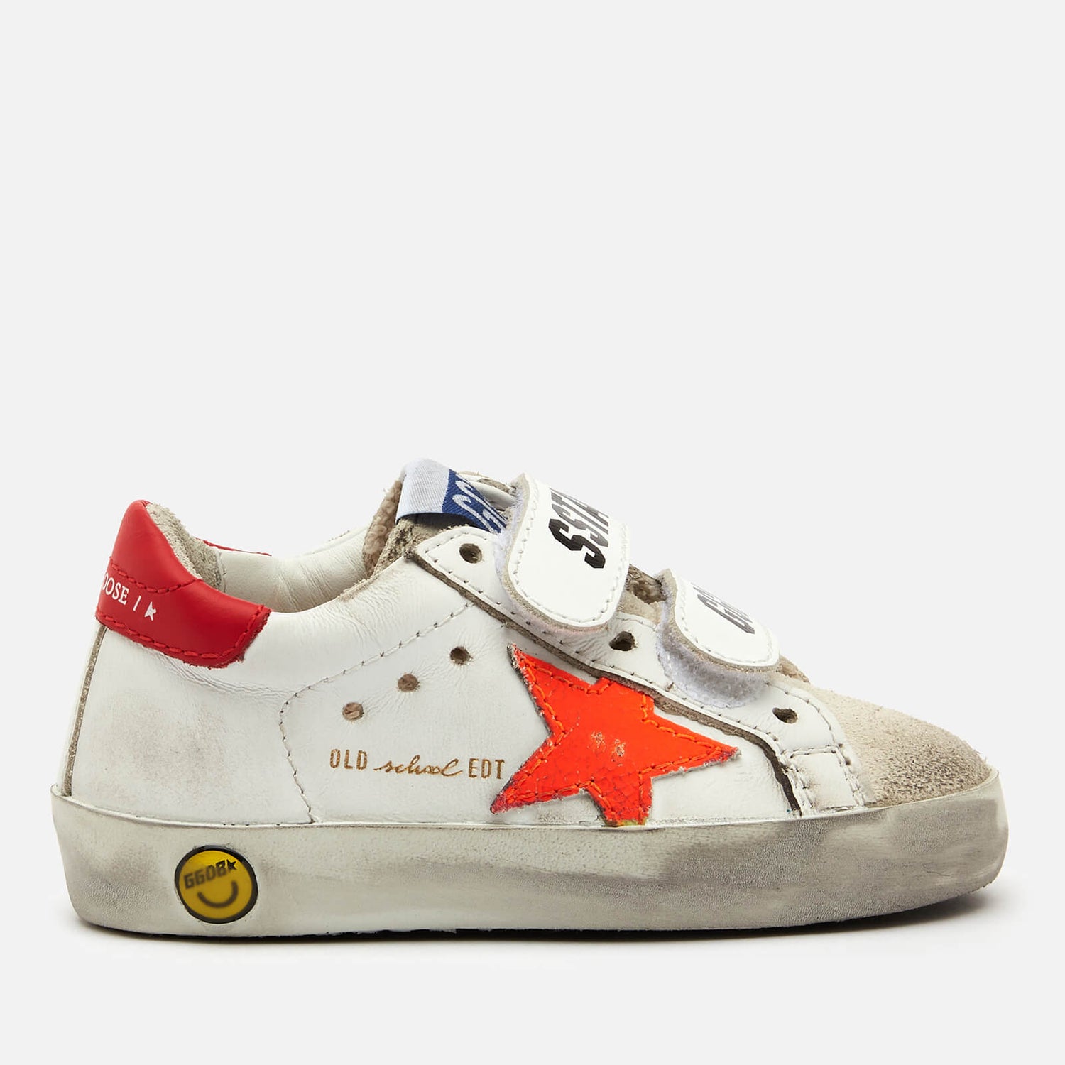Golden Goose Toddlers' Old School Leather Trainers - White/Ice/Orange Fluo/Cherry Red - UK 3 Toddler