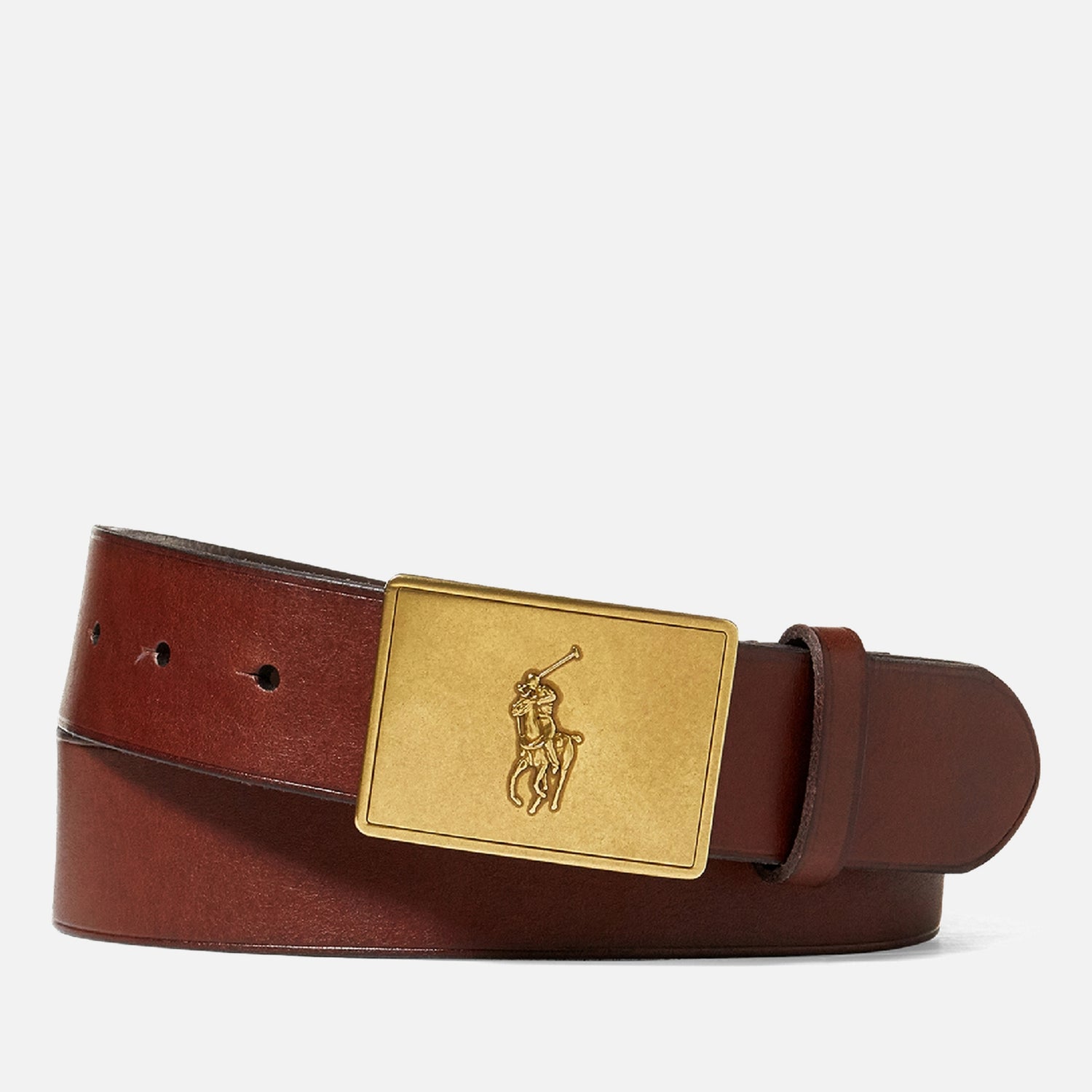 Polo Ralph Lauren Men's 36mm Plaque Vachetta Belt - Brown