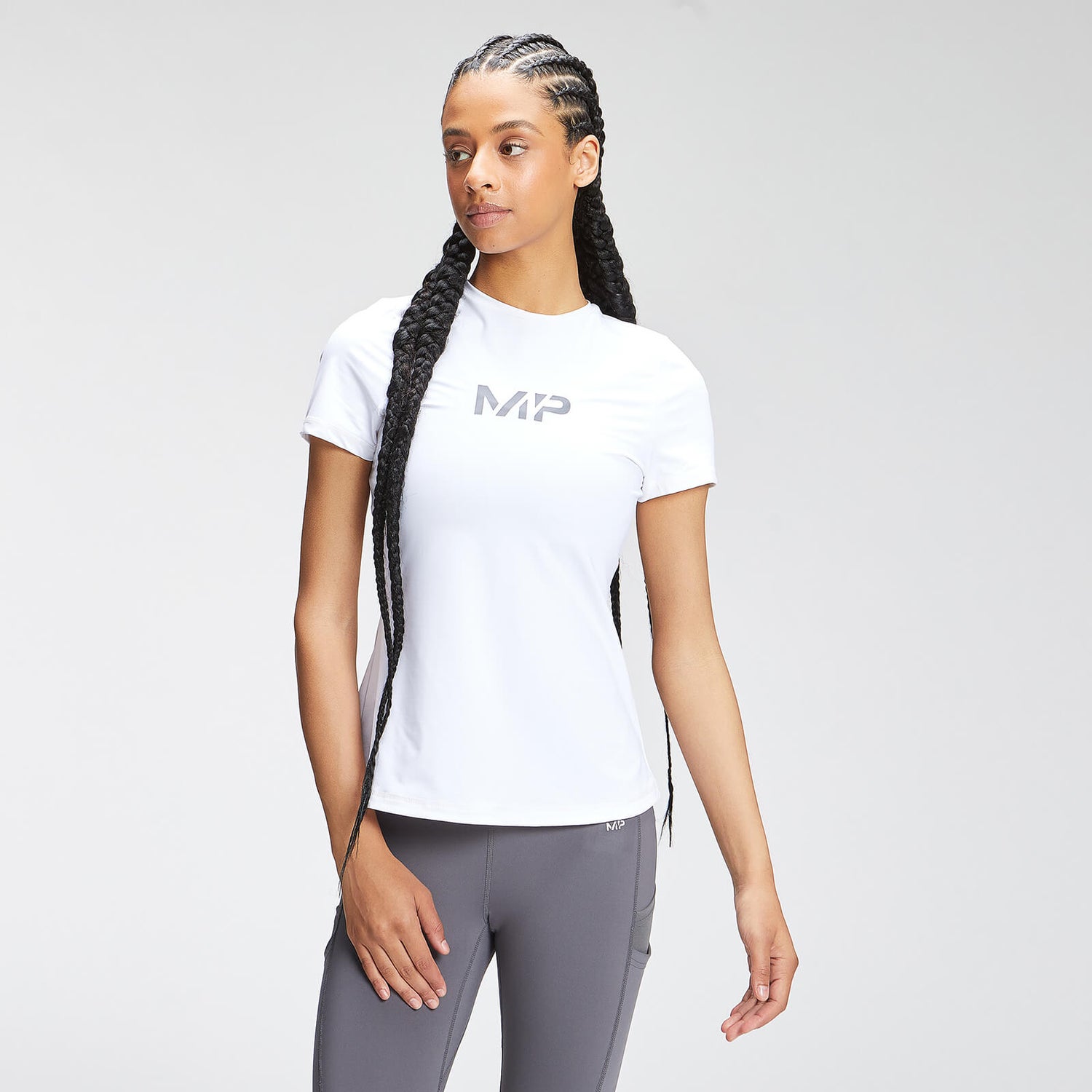 Damska koszulka z krótkimi rękawami z kolekcji Tempo MP – biała - XXS