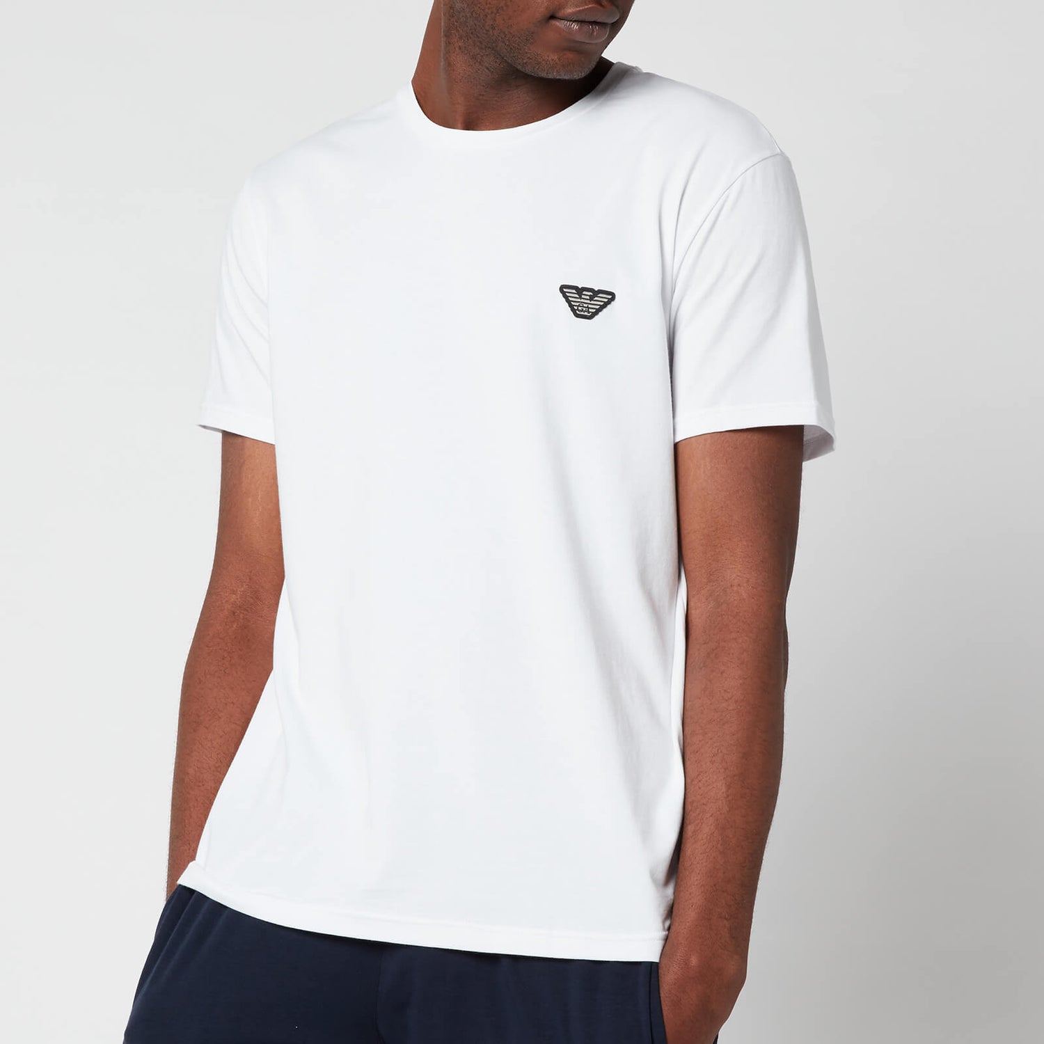 Emporio Armani Men's Shiny Logoband Crew Neck T-Shirt - White