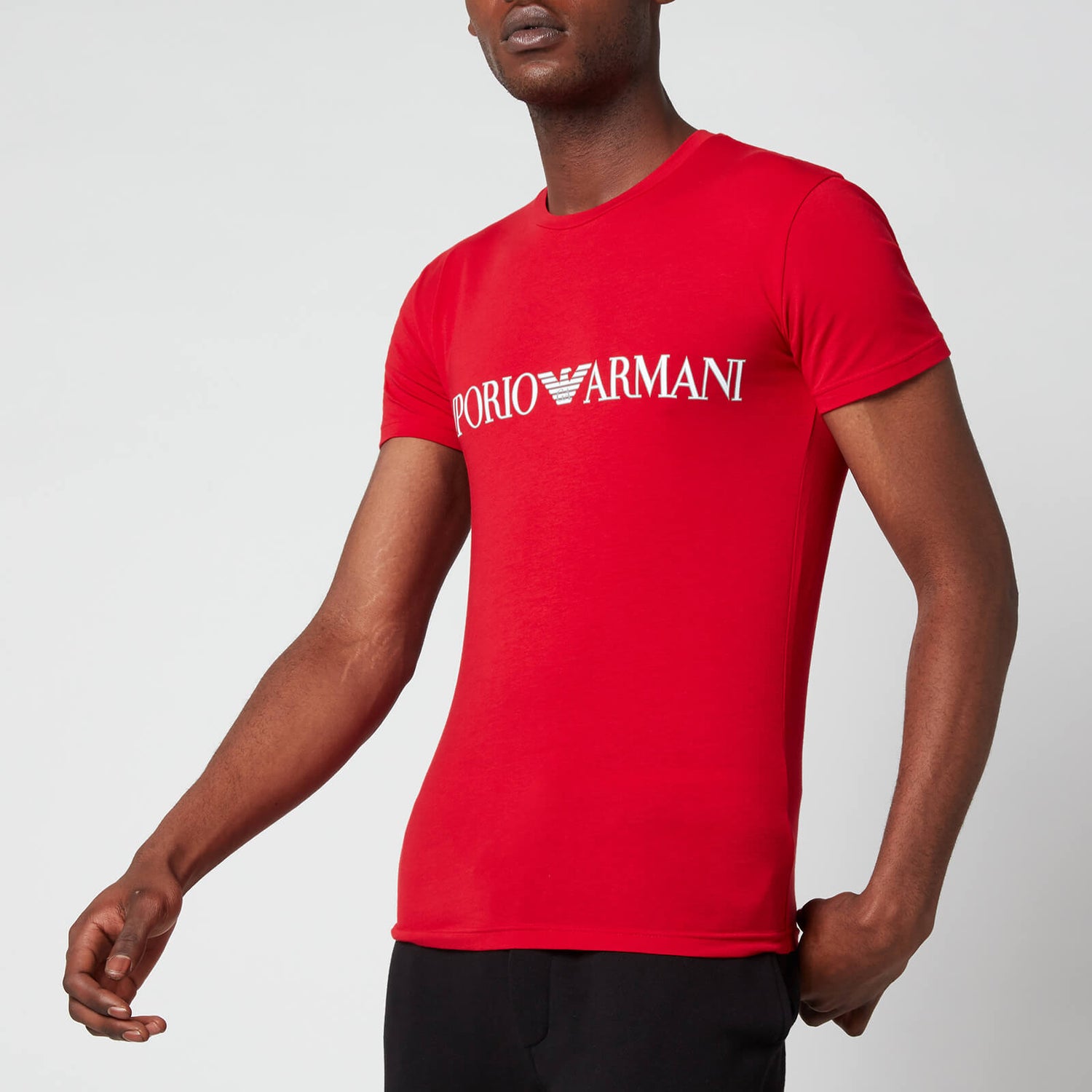 Emporio Armani Men's Megalogo Crew Neck T-Shirt - Red