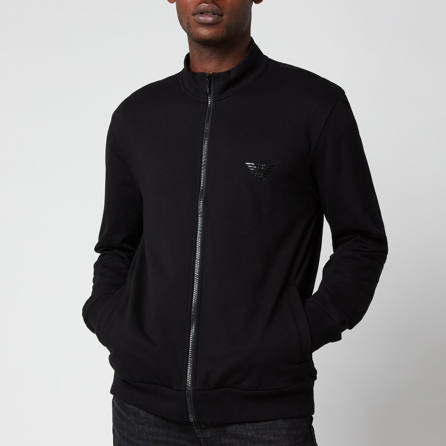 Emporio Armani Men's Iconic Terry Zip Through Sweatshirt - Black