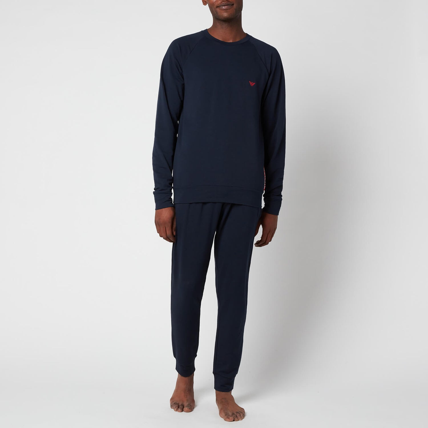 Emporio Armani Men's Stretch Terry Sweatshirt and Trousers Set - Blue