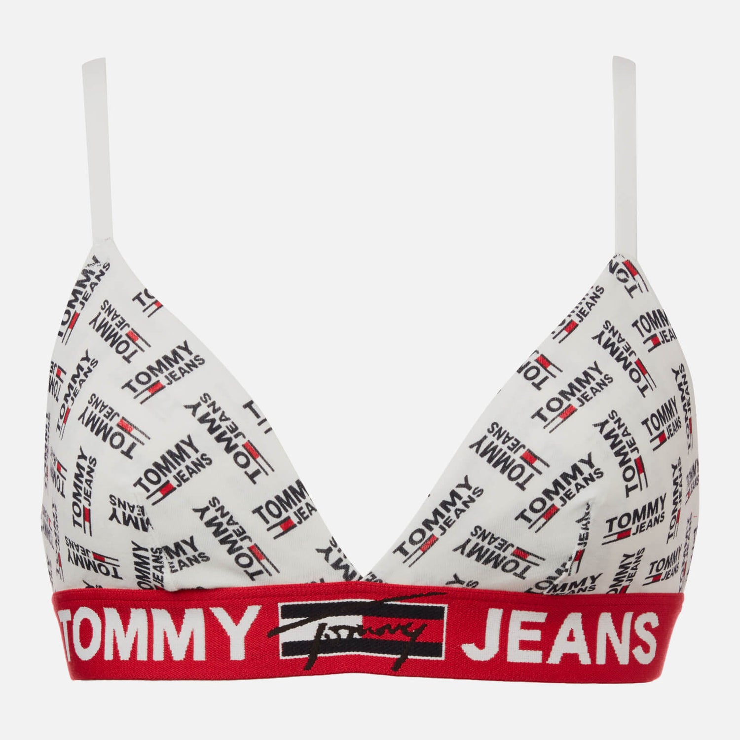 Tommy Hilfiger Women's Organic Recycled Print Triangle Bralette - White -