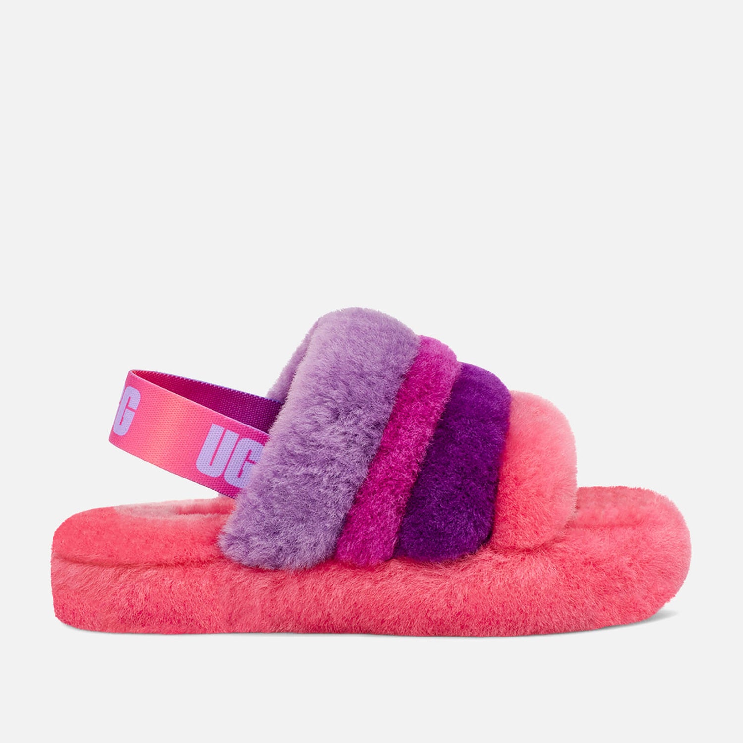 UGG Kids' Fluff Yeah Slide Slippers - Pink / Purple Rainbow