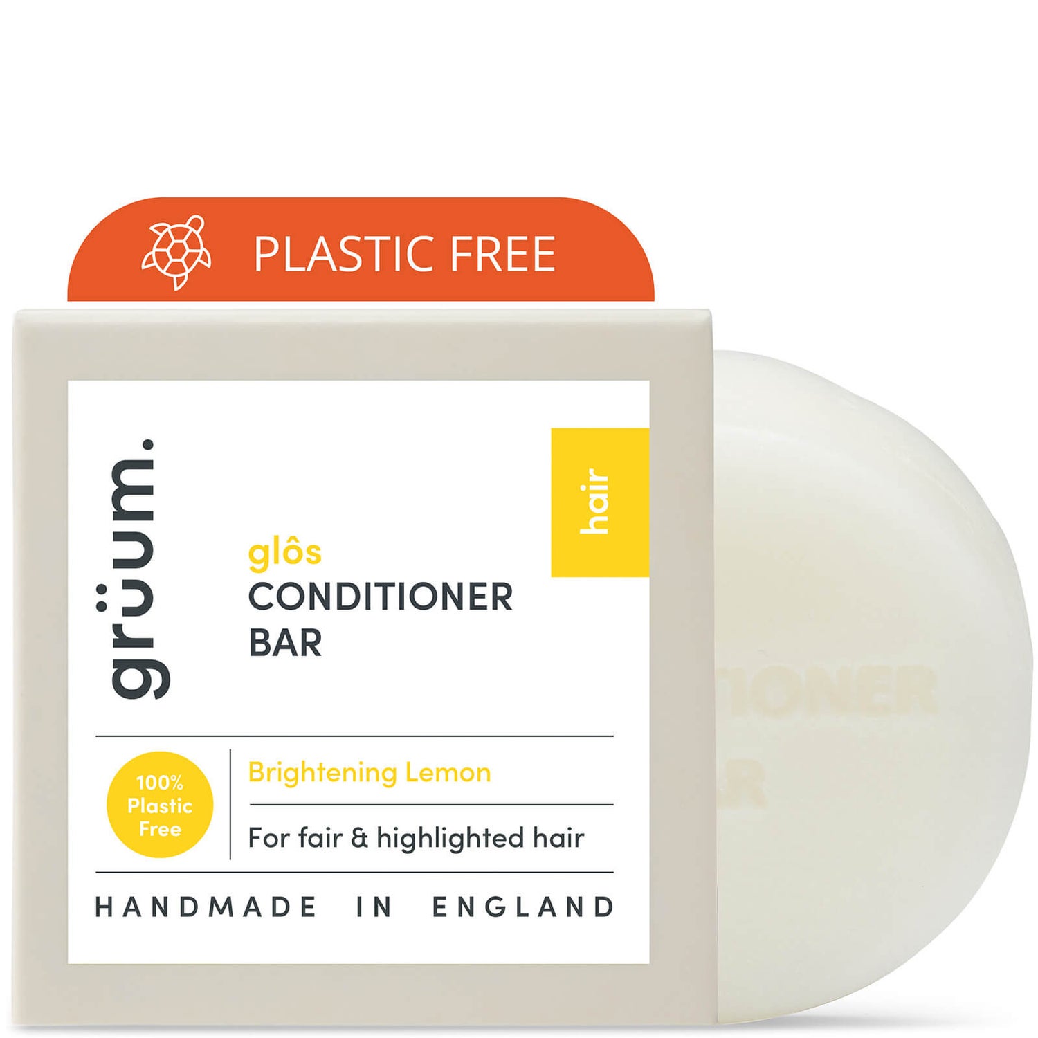 grüum Glôs Zero Plastic Brightening Conditioner Bar 50g