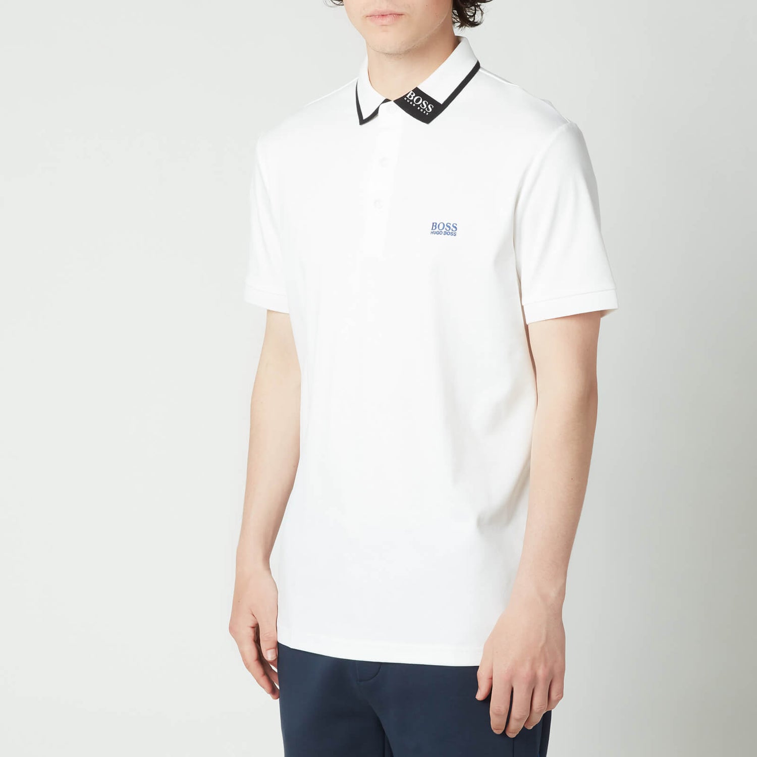 BOSS Athleisure Men's Paule 1 Contrast Collar Slim Fit Polo-Shirt - White