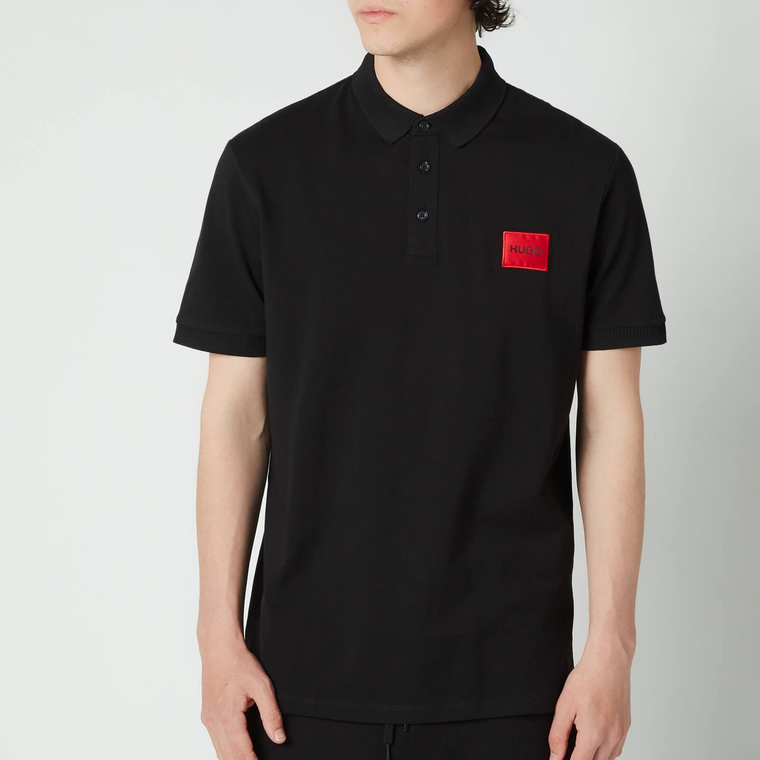 HUGO Men's Slim Fit Pique Polo Shirt - Black