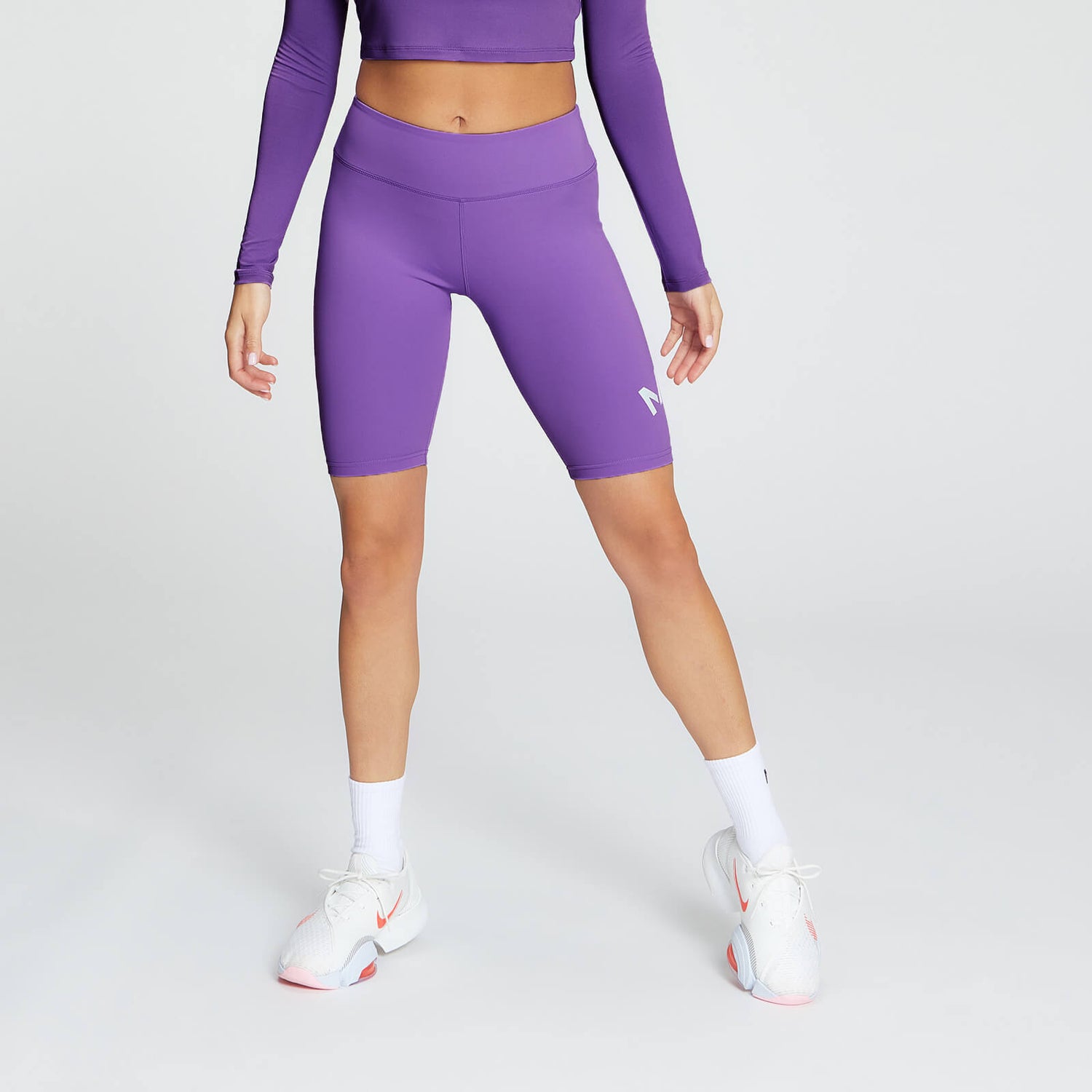 MP Essentials Training ženske kratke biciklističke kratke hlače za cijelu dužinu - tamno lila - XS
