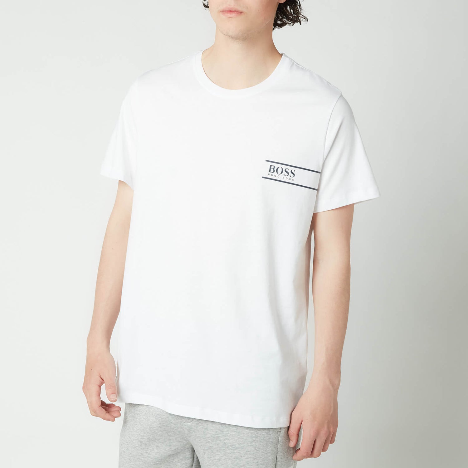 BOSS Bodywear Men's Rn 24 Logo Crewneck T-Shirt - White