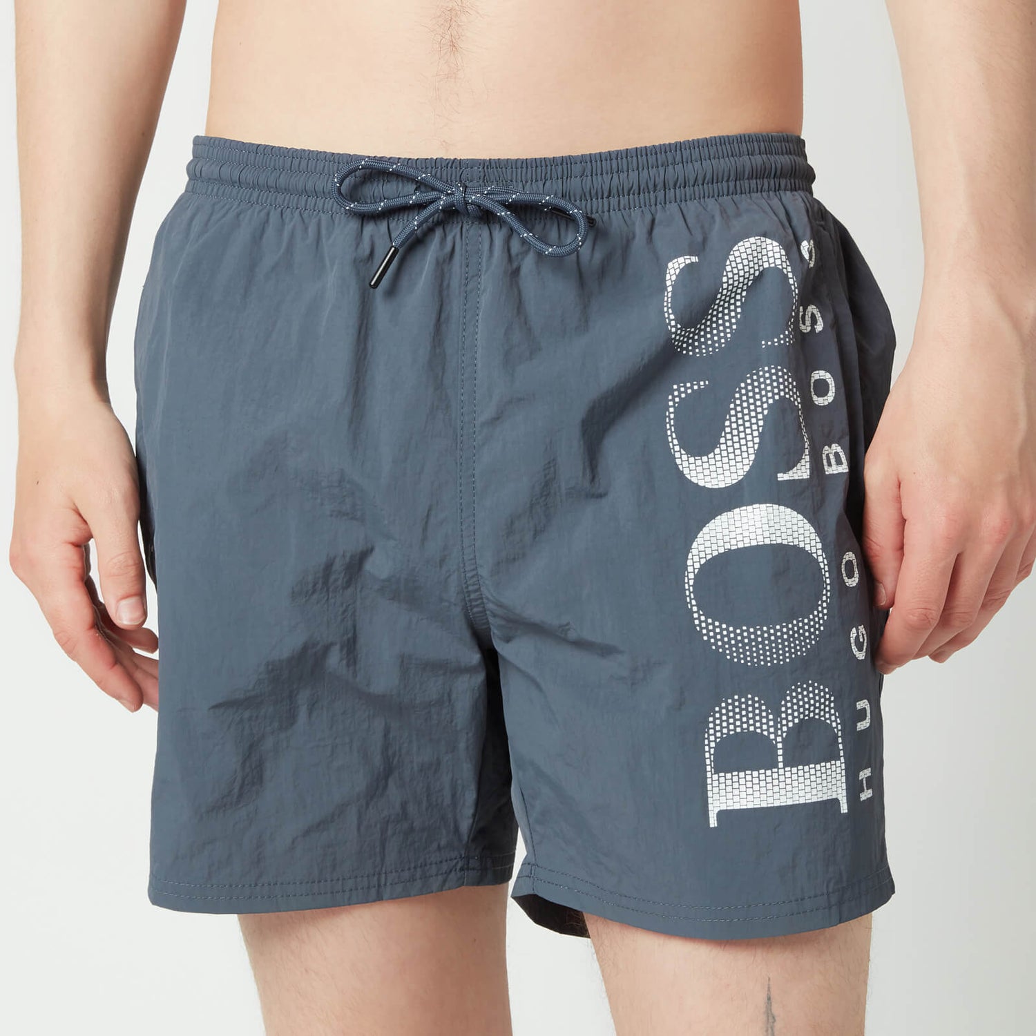 BOSS Swimwear Men's Octopus Techinal Fabric Logo Swimshorts - Dark Grey