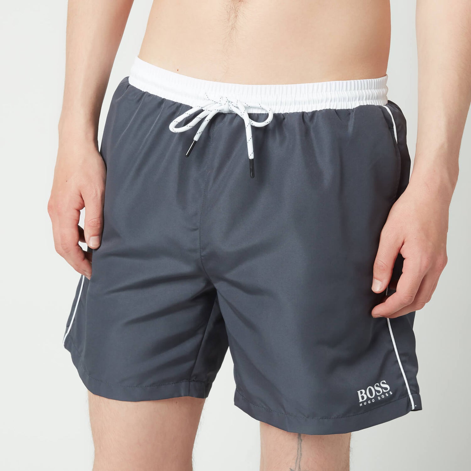 BOSS Swimwear Men's Starfish Medium Length Swimshorts - Dark Grey