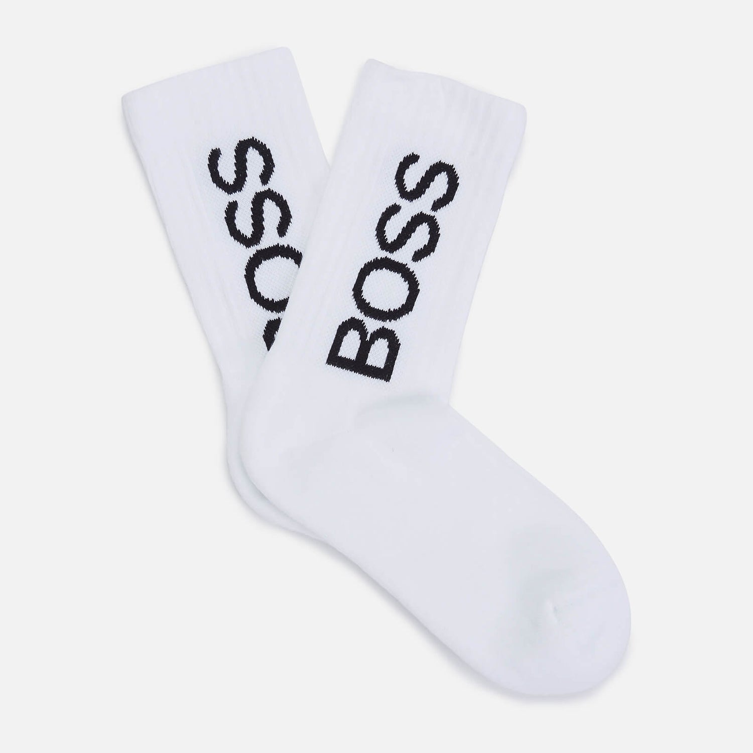BOSS Bodywear Men's Quarter Length Cotton Blend Logo Socks - Natural