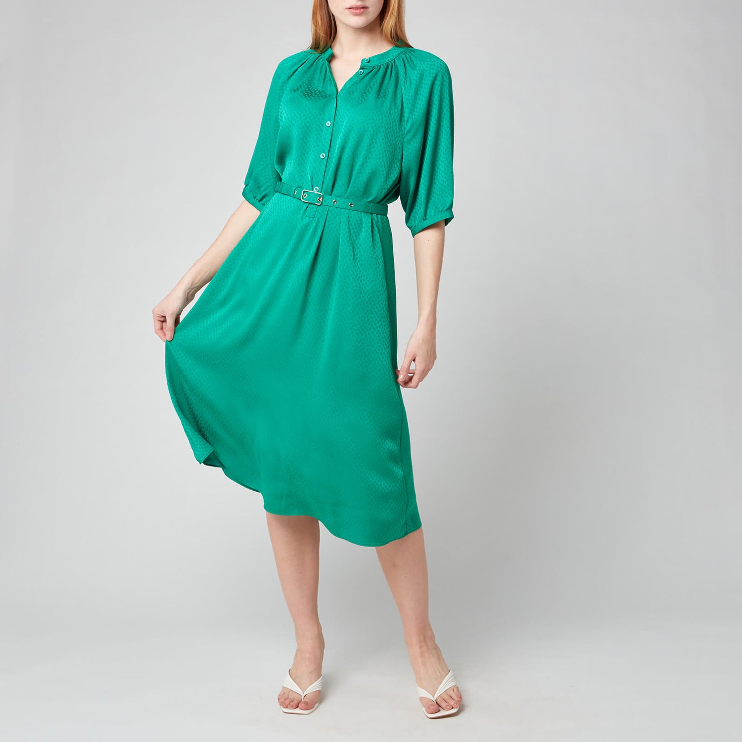 Kate Spade New York Women's Fluid Jacquard Midi Dress - Beryl Green
