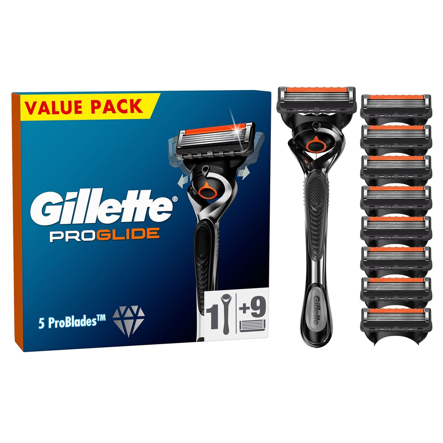 Gillette ProGlide Value Pack - Razor + 9 Razor Blades