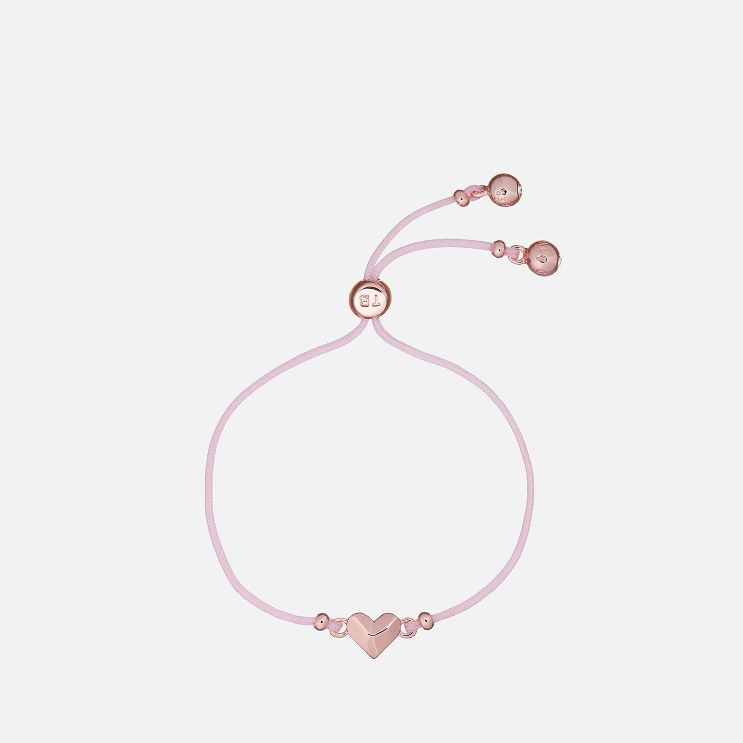 Ted Baker Women's Fillipe: Faceted Heart Friendship Bracelet - Rose Gold/Baby Pink