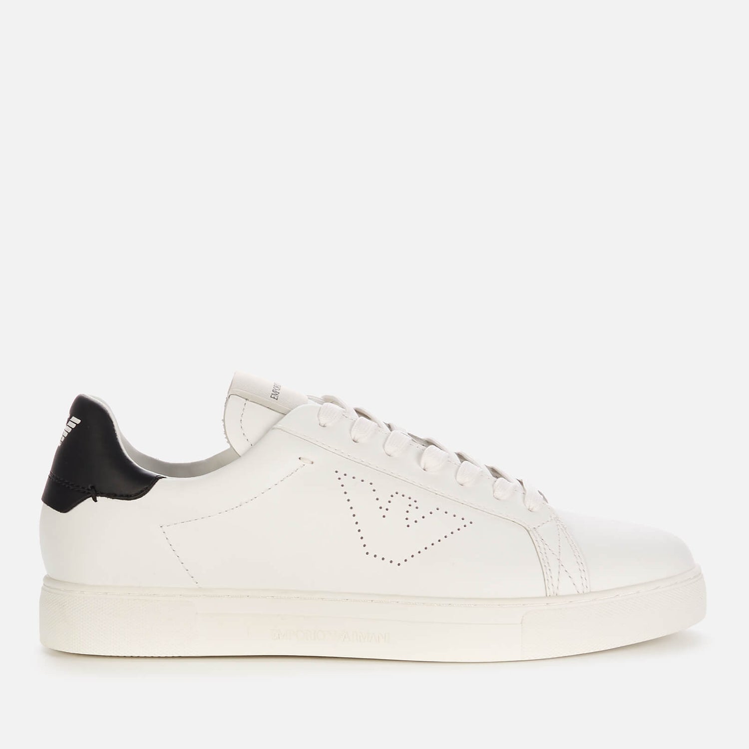 Emporio Armani Men's Leather Cupsole Trainers - White