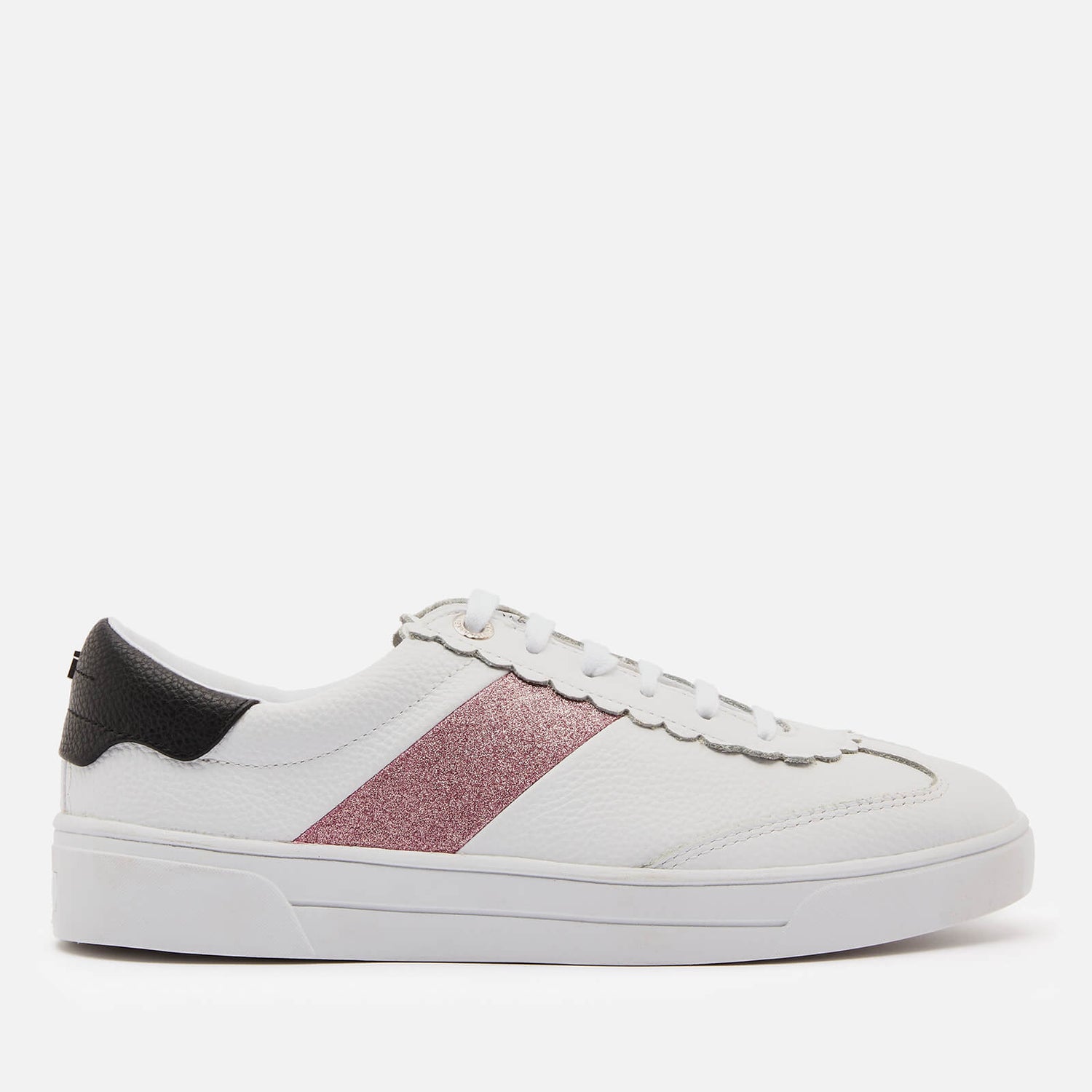 Ted Baker Women's Allva Leather Cupsole Trainers - White/Pink