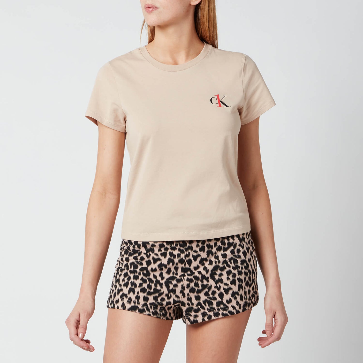 Calvin Klein Women's Short Sleeve Crew Neck - Charming Khaki
