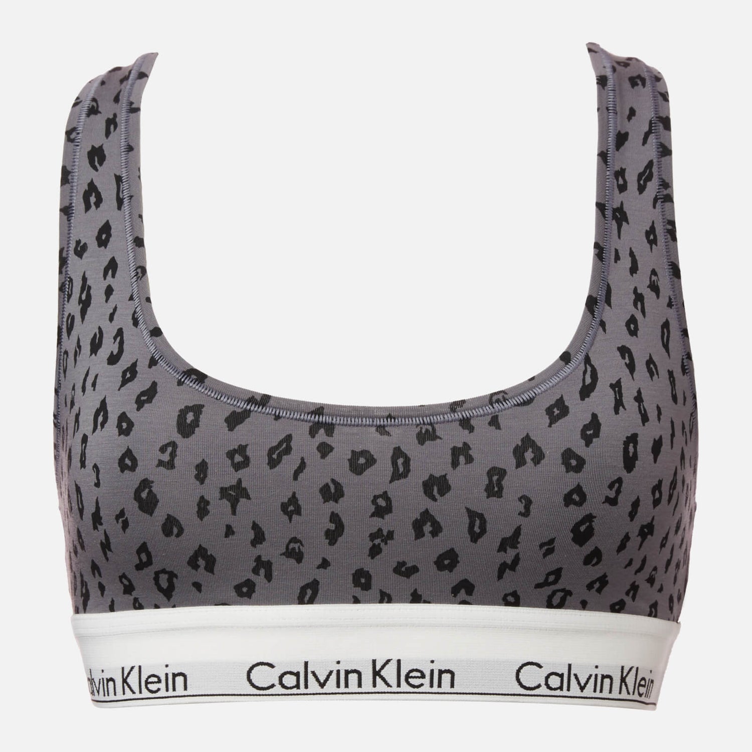 Calvin Klein Women's Cheetah Print Unlined Bralette - Pewter