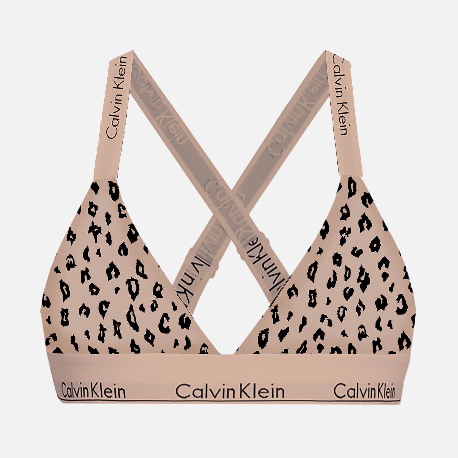 Calvin Klein Women's Cheetah Print Unlined Bralette - Honey Almond