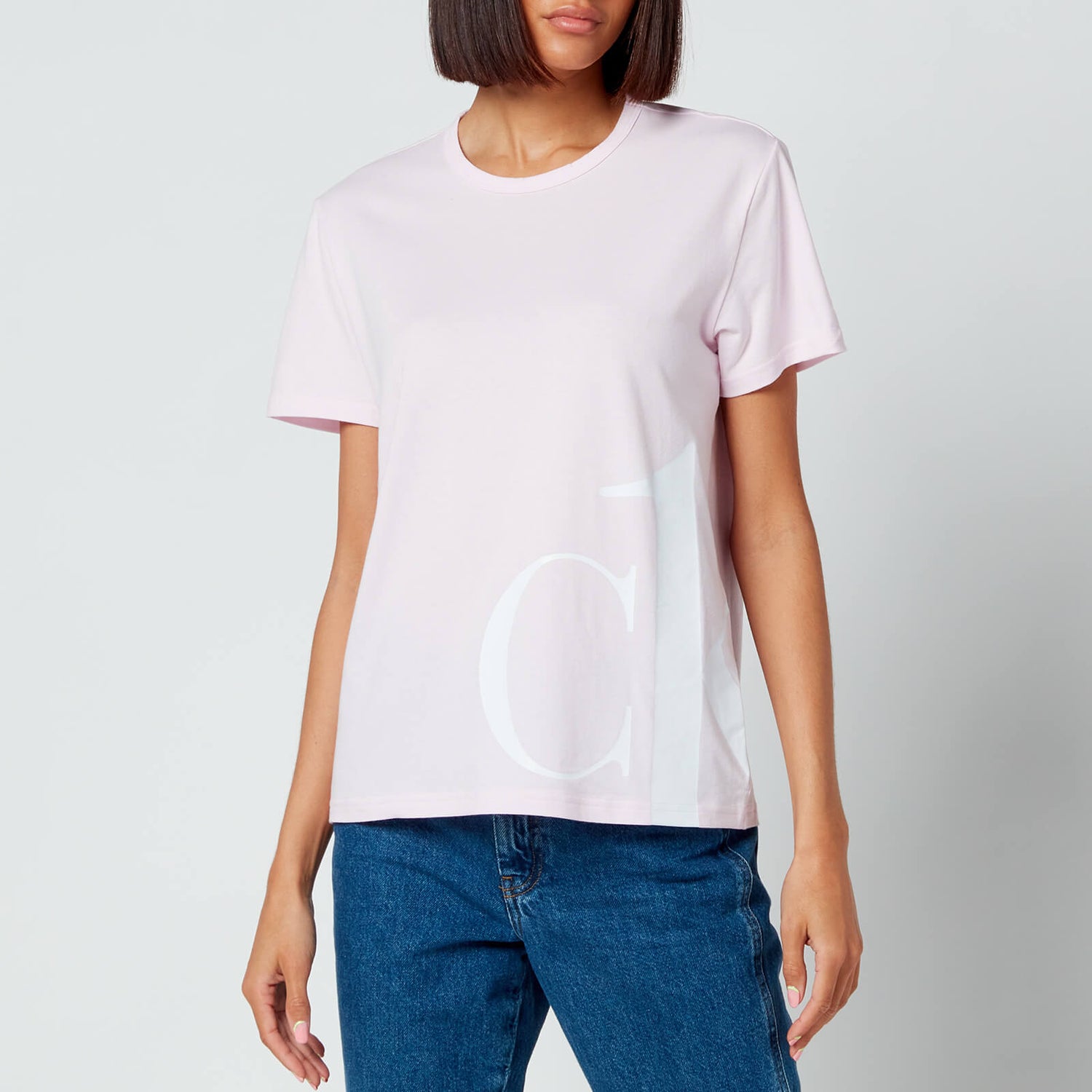 Calvin Klein Women's Short Sleeve Crew Neck T Shirt - Pearly Pink