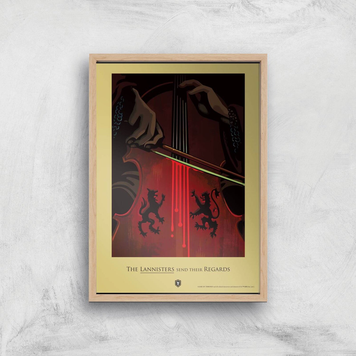 Game of Thrones Lannisters Giclee Art Print - A4 - Wooden Frame
