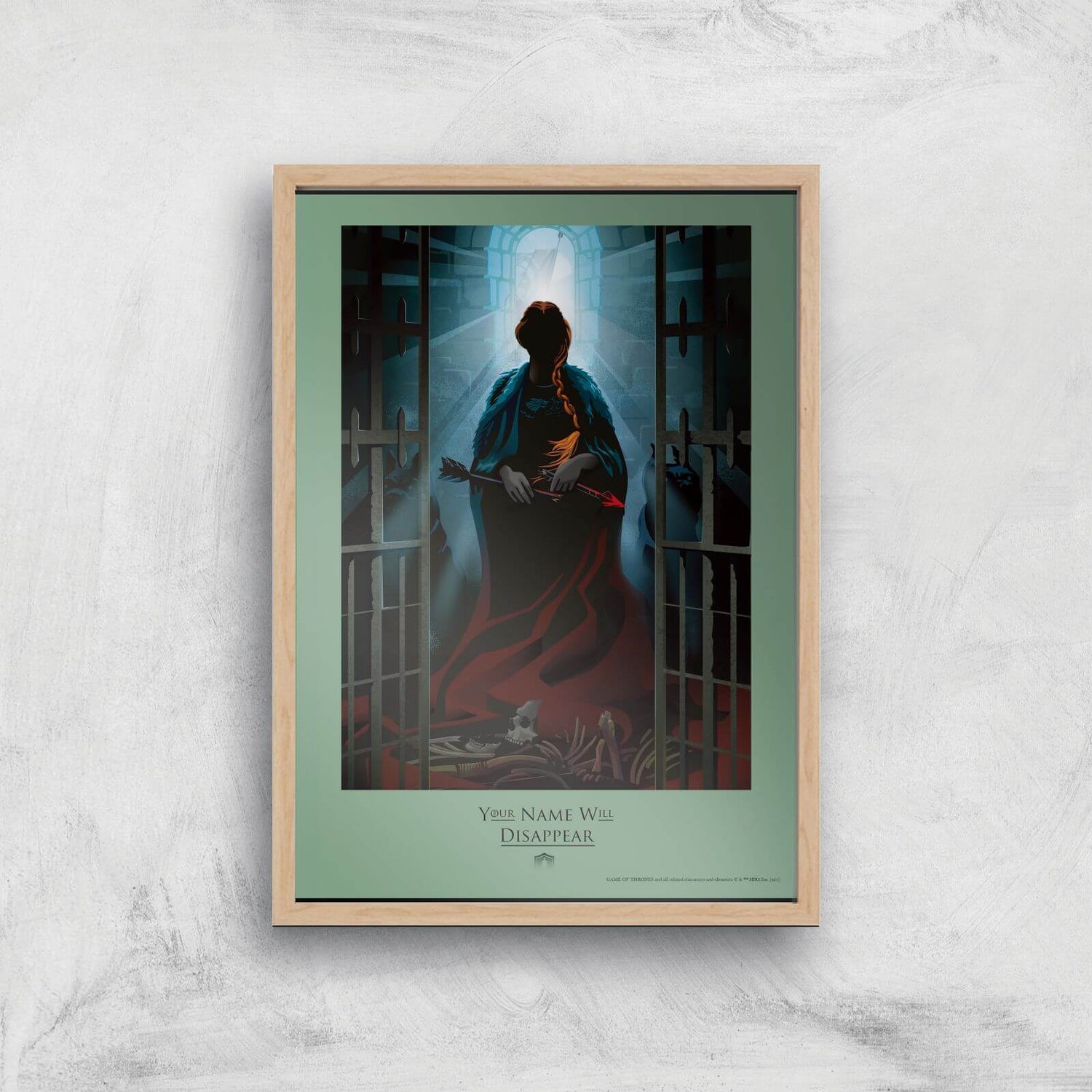 Game of Thrones Disappear Giclee Art Print - A4 - Wooden Frame