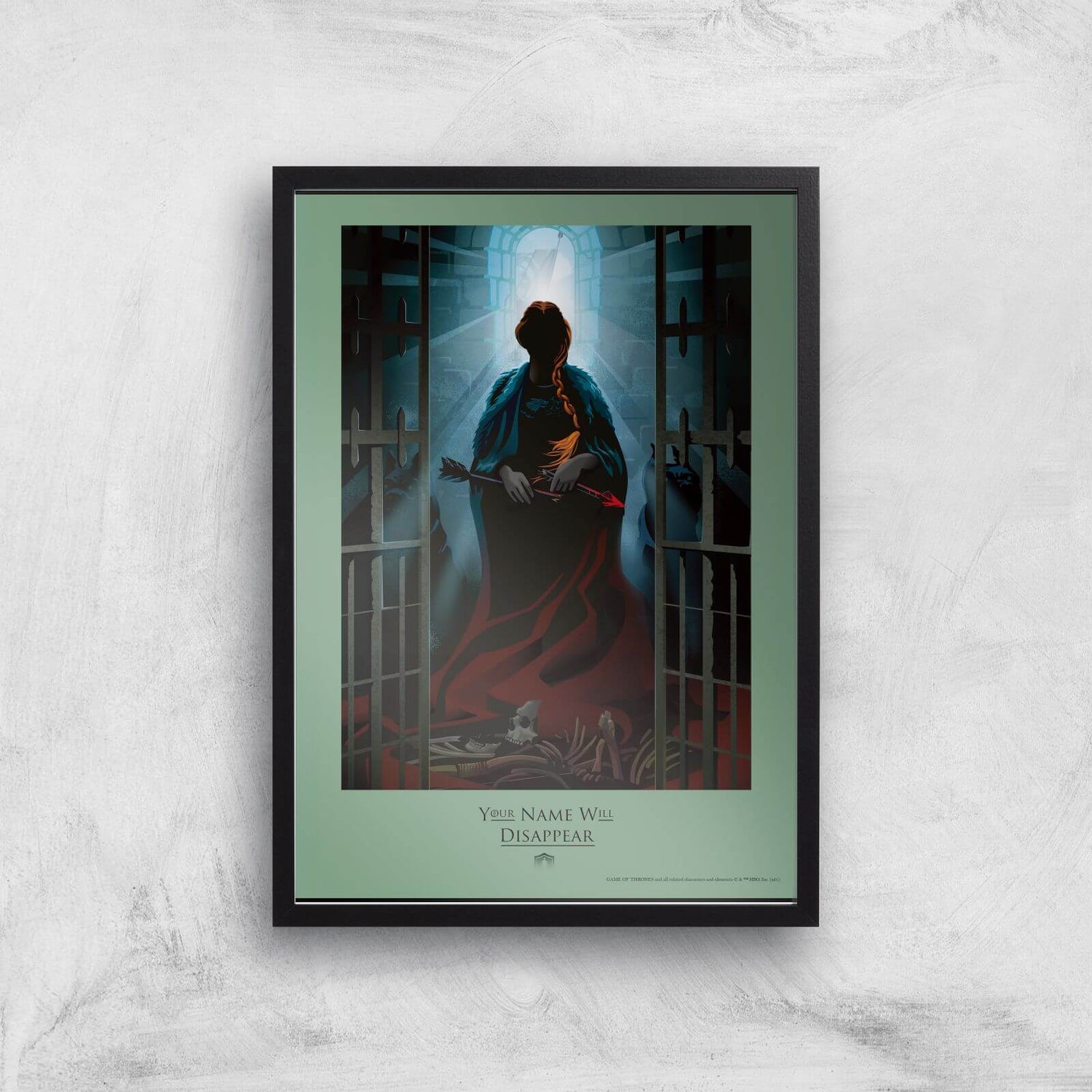 Game of Thrones Disappear Giclee Art Print - A4 - Black Frame