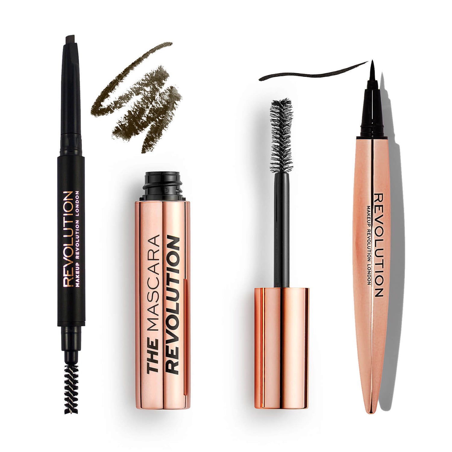 Revolution Mascara + Brow Pencil/Gel + Eyeliner